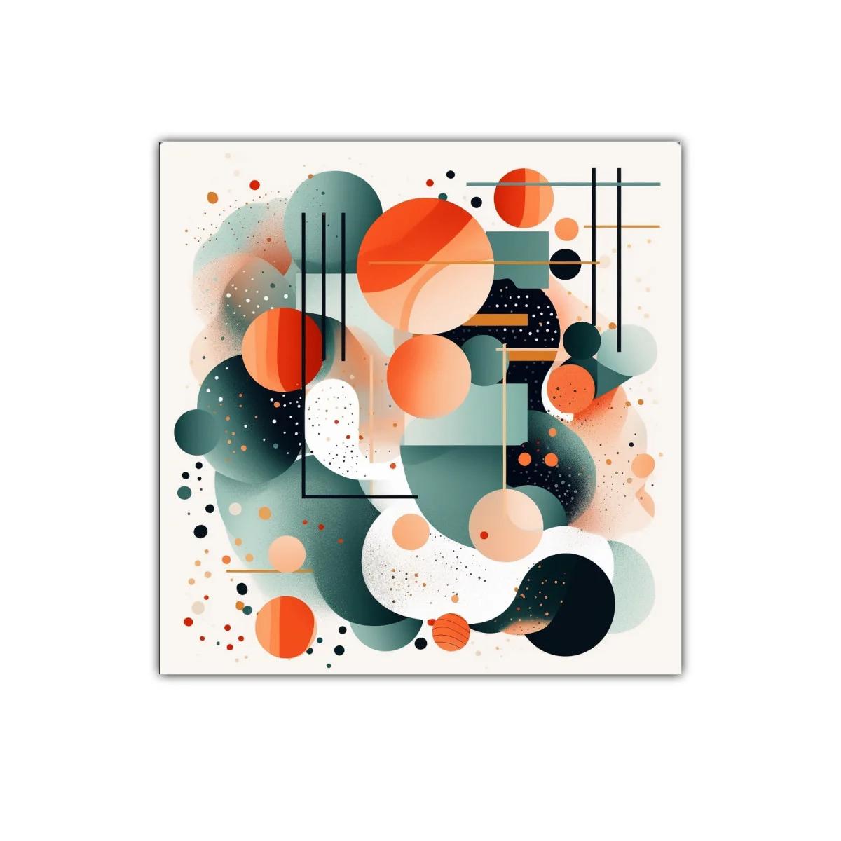 Composición abstracta con círculos y líneas en tonos cálidos — miniatura 1