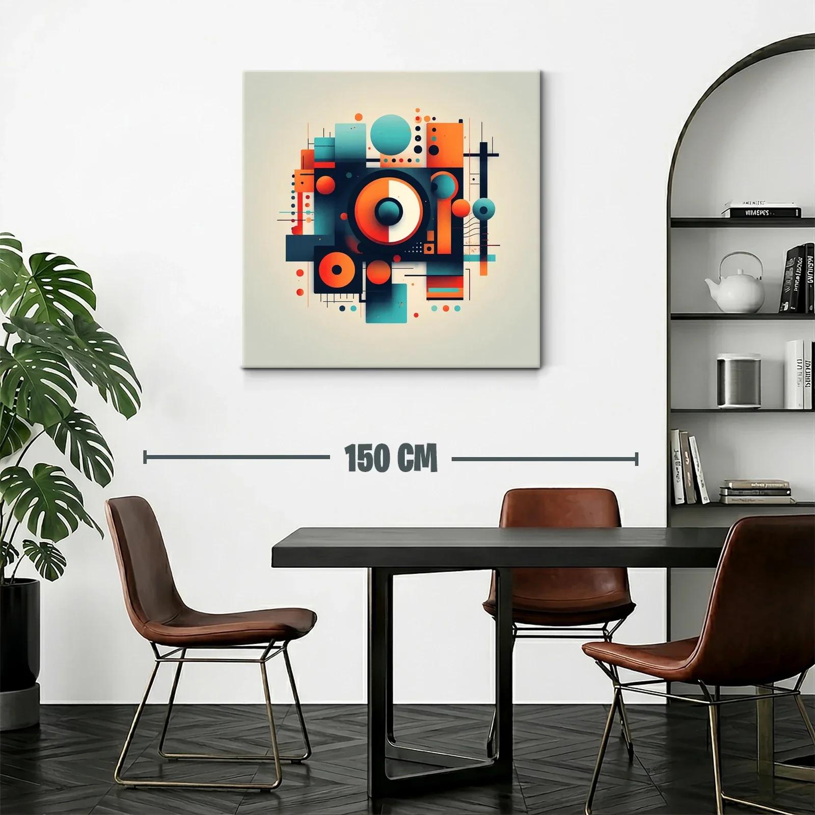 Composición geométrica vibrante en tonos naranjas y azules — miniatura 2