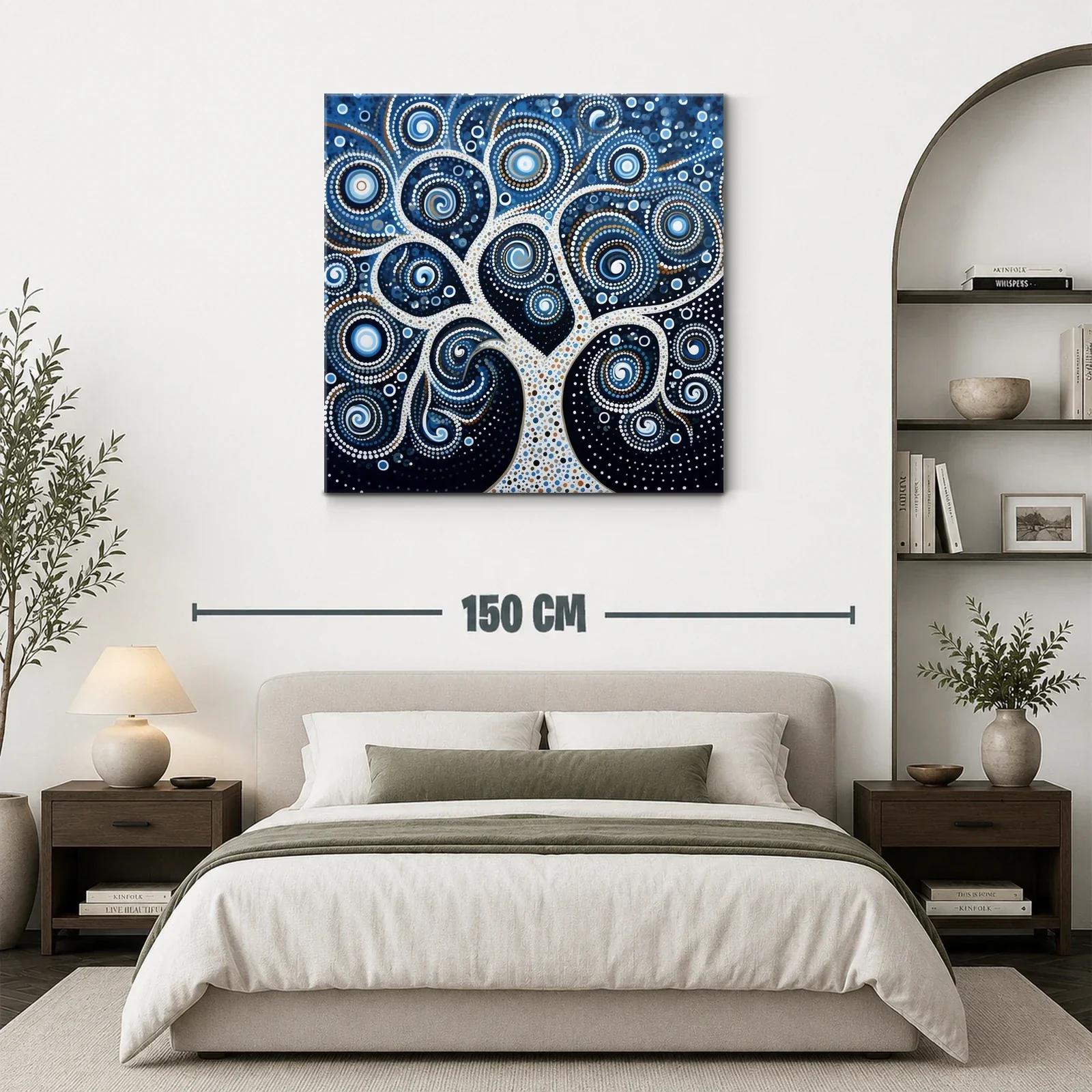 Árbol de espirales en tonos azul y blanco — miniatura 3