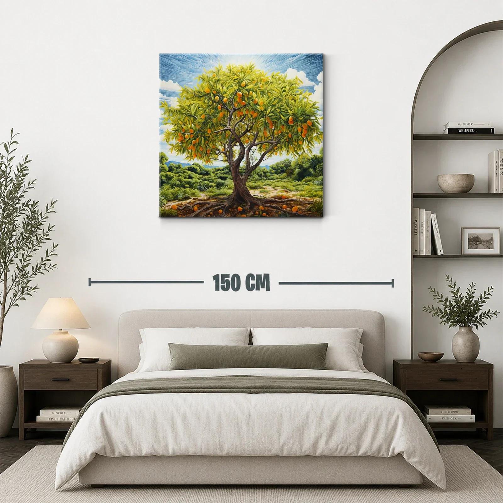 Árbol frutal con naranjas bajo un cielo azul vibrante — miniatura 3