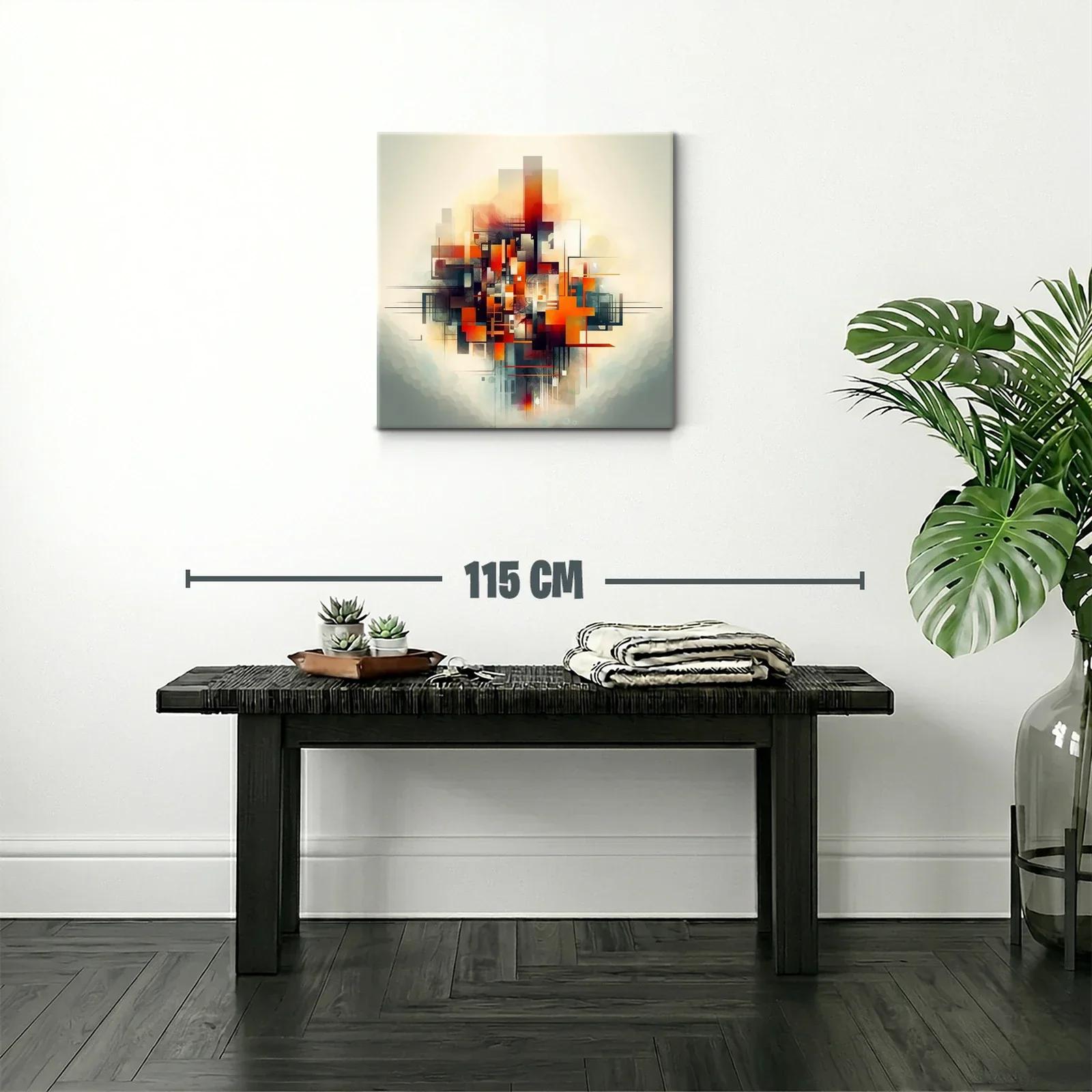 Composición Abstracta en Tonos Cálidos y Fríos — miniatura 2