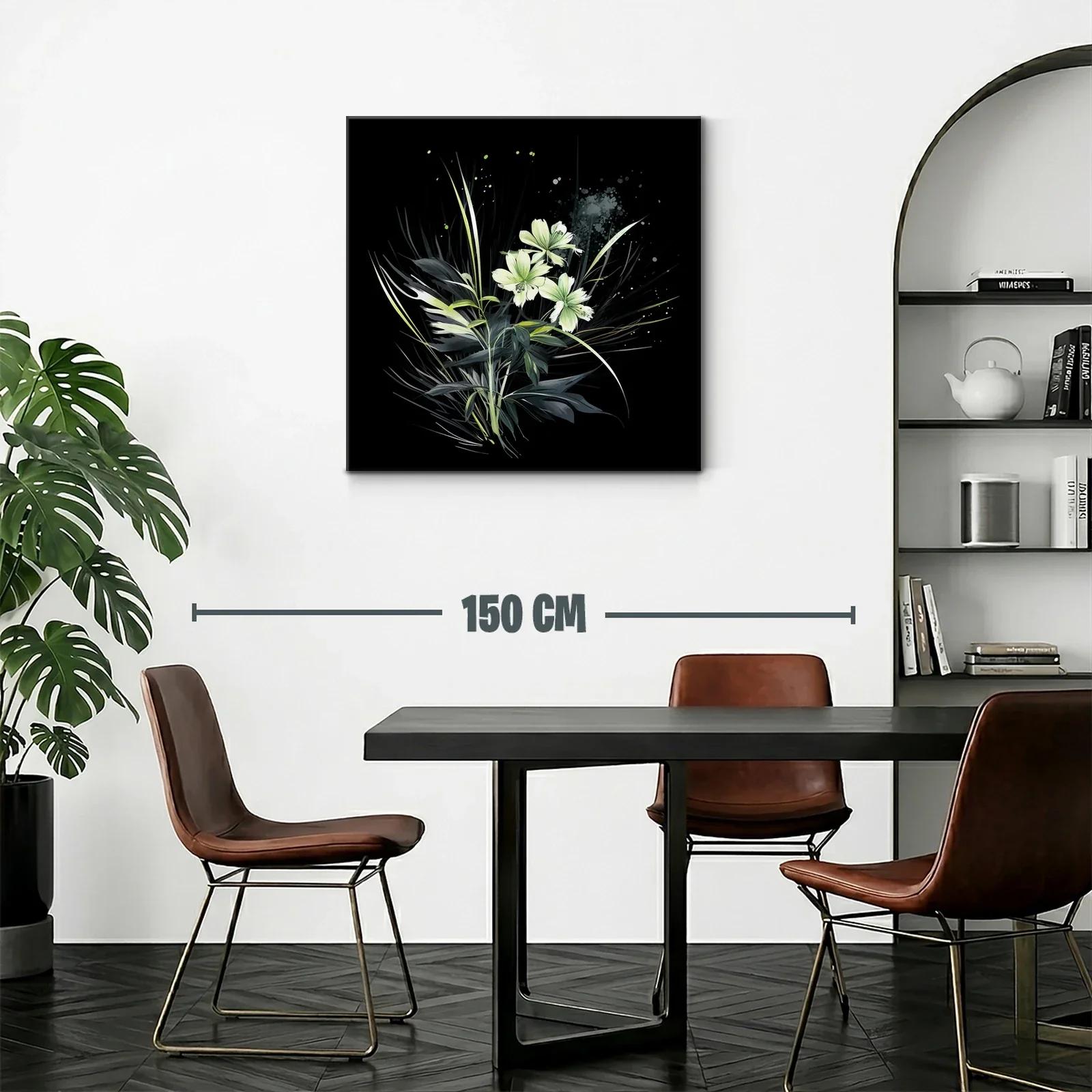 Elegancia natural con flores blancas sobre fondo negro — miniatura 2