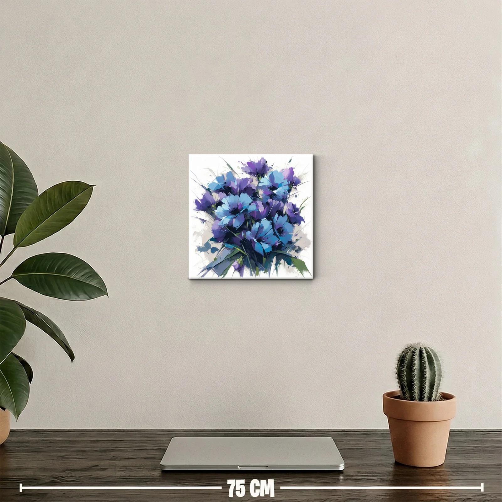 Ramo vibrante de flores en tonos azules y morados — miniatura 2