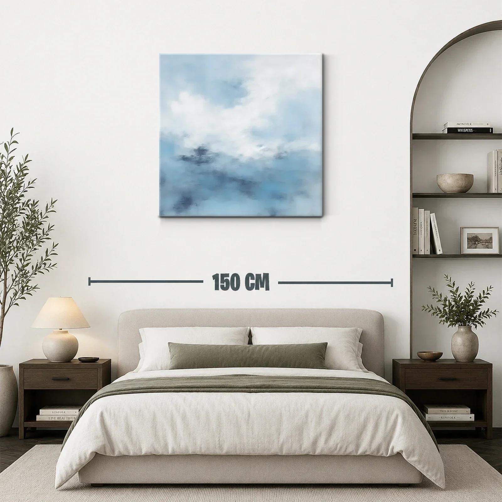 Cuadro abstracto con tonos azules y blancos suaves — miniatura 3