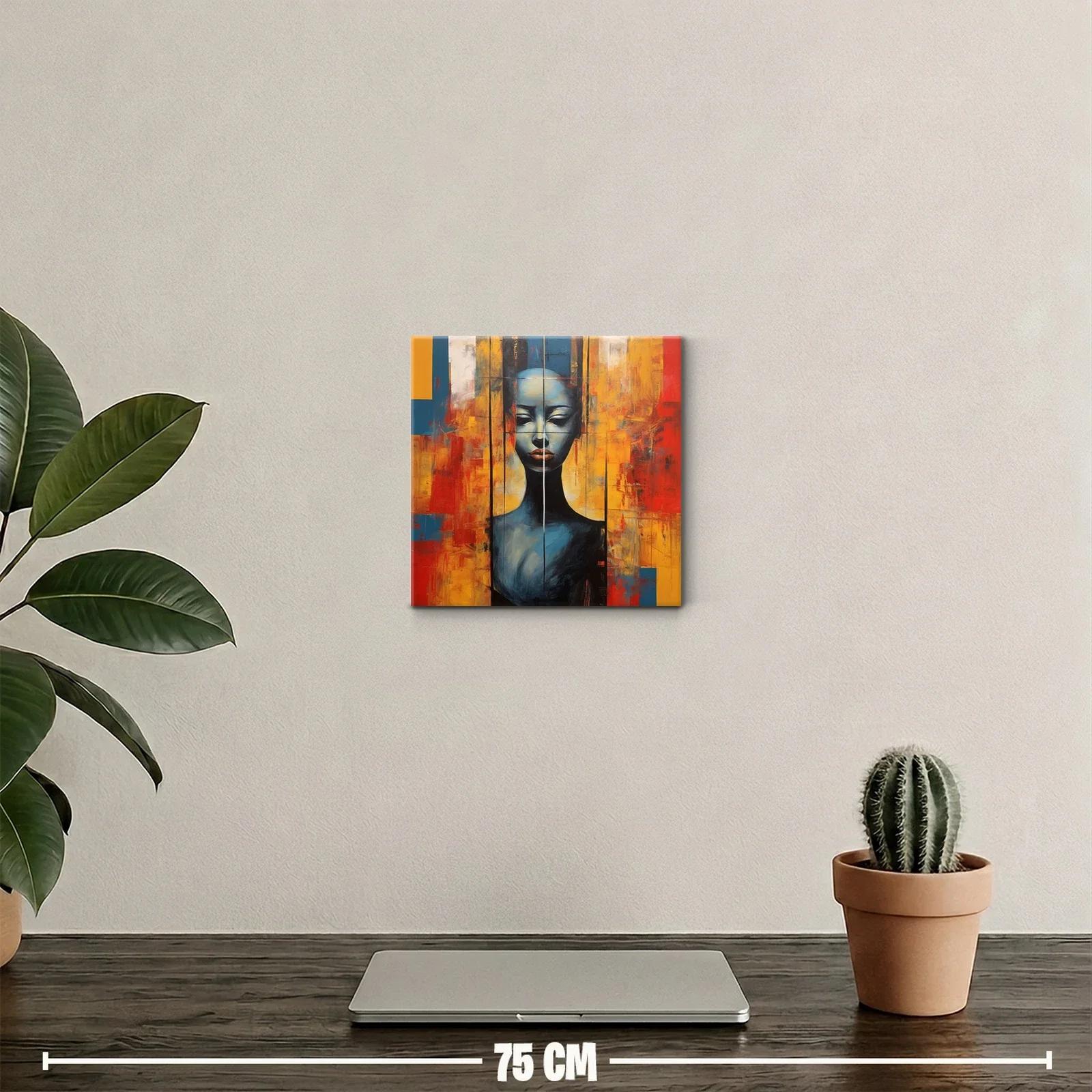 Rostro sereno en contraste vibrante y tonos cálidos — miniatura 2