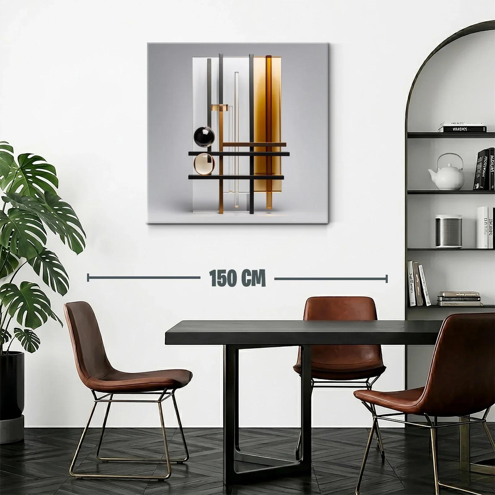 Composición geométrica moderna con tonos ámbar y negro — miniatura 2