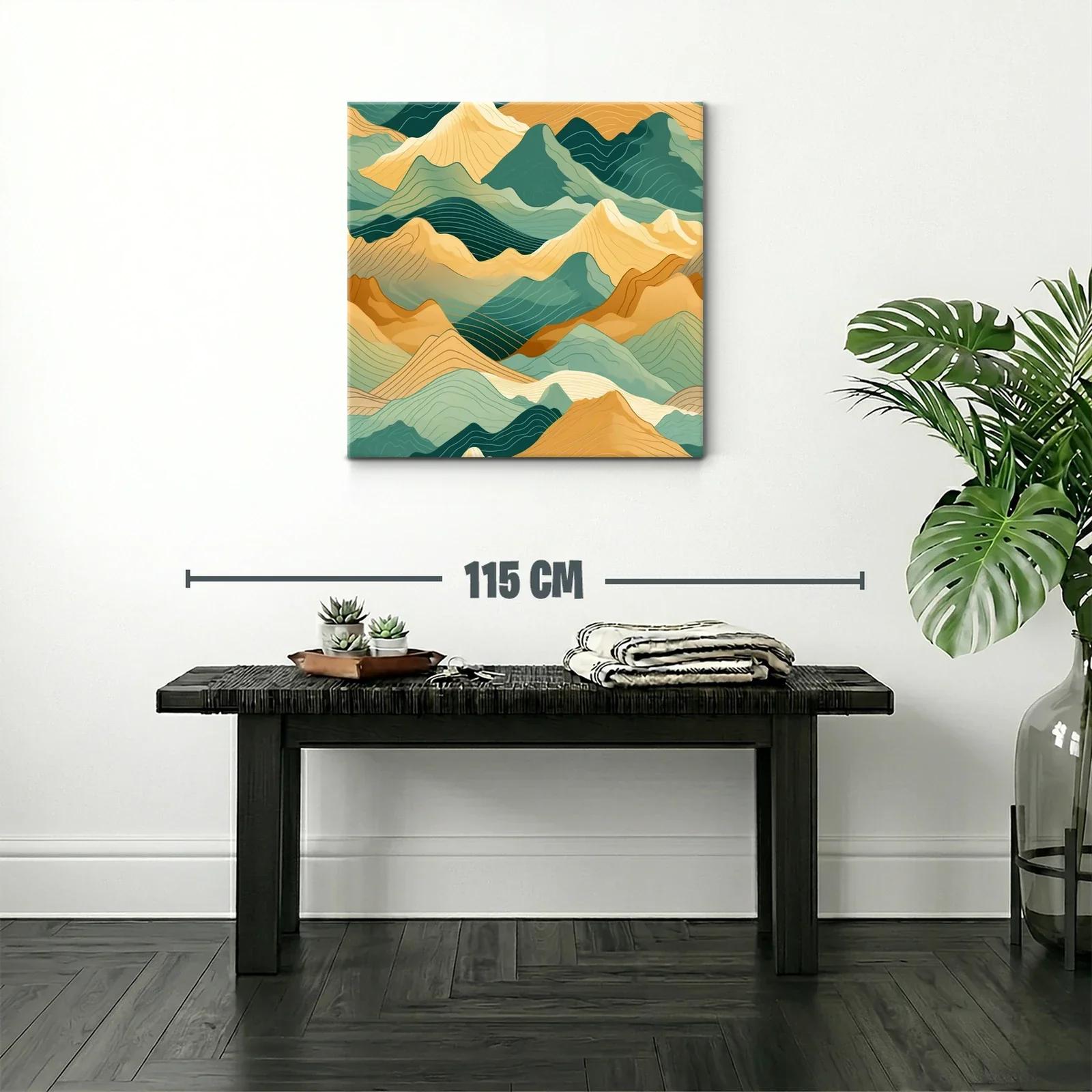 Montañas abstractas en tonos verdes y ocres — miniatura 2