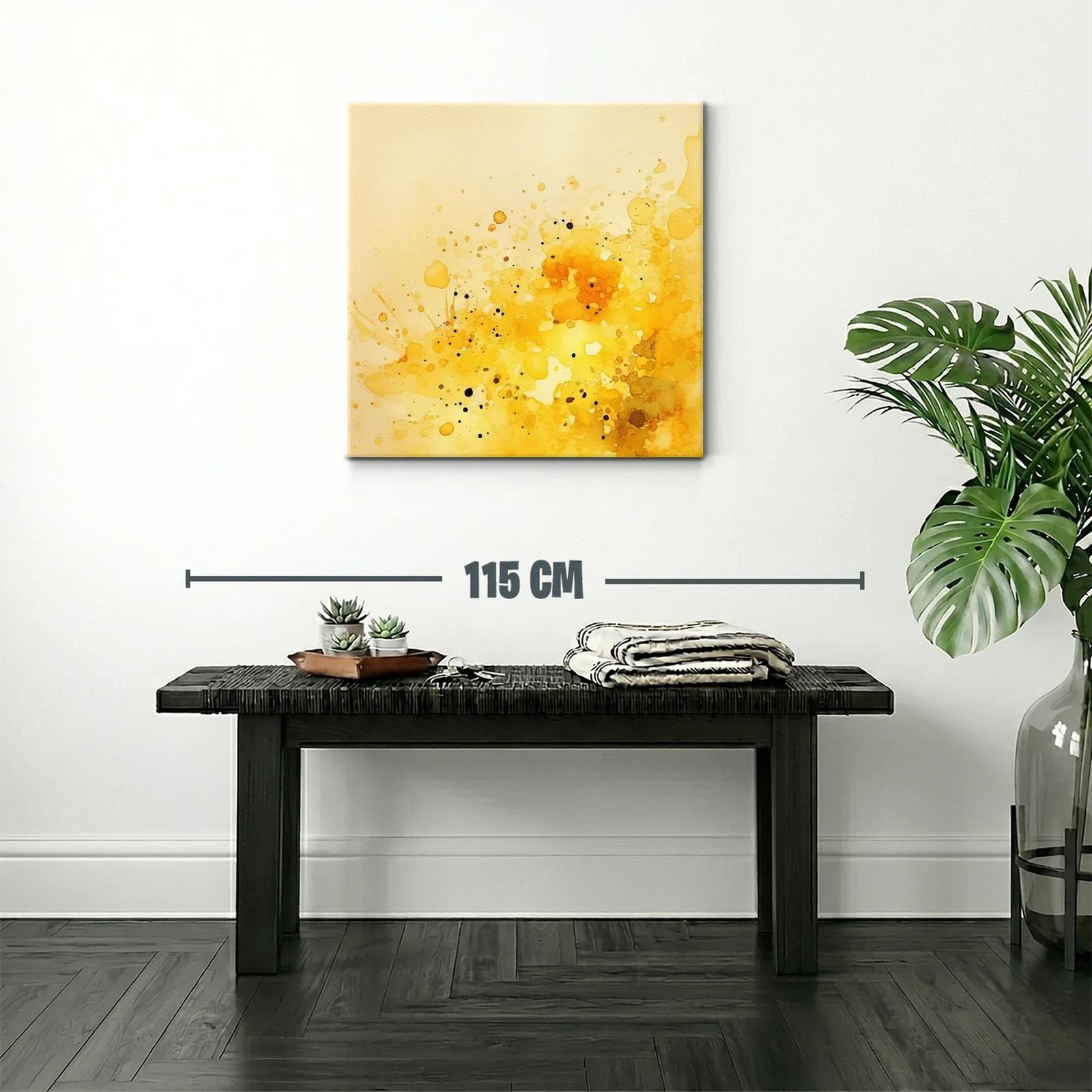 Cuadro abstracto en tonos cálidos y dorados — miniatura 2