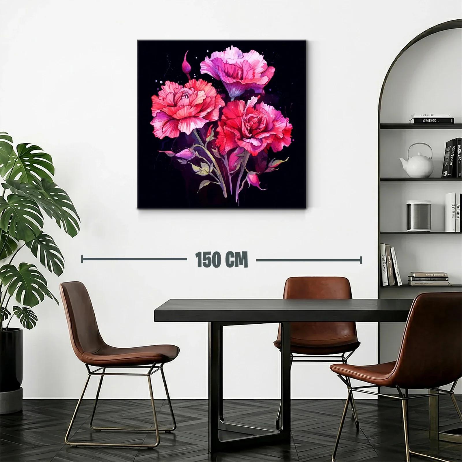 Dramática composición floral en tonos fucsia y rojos vibrantes — miniatura 2