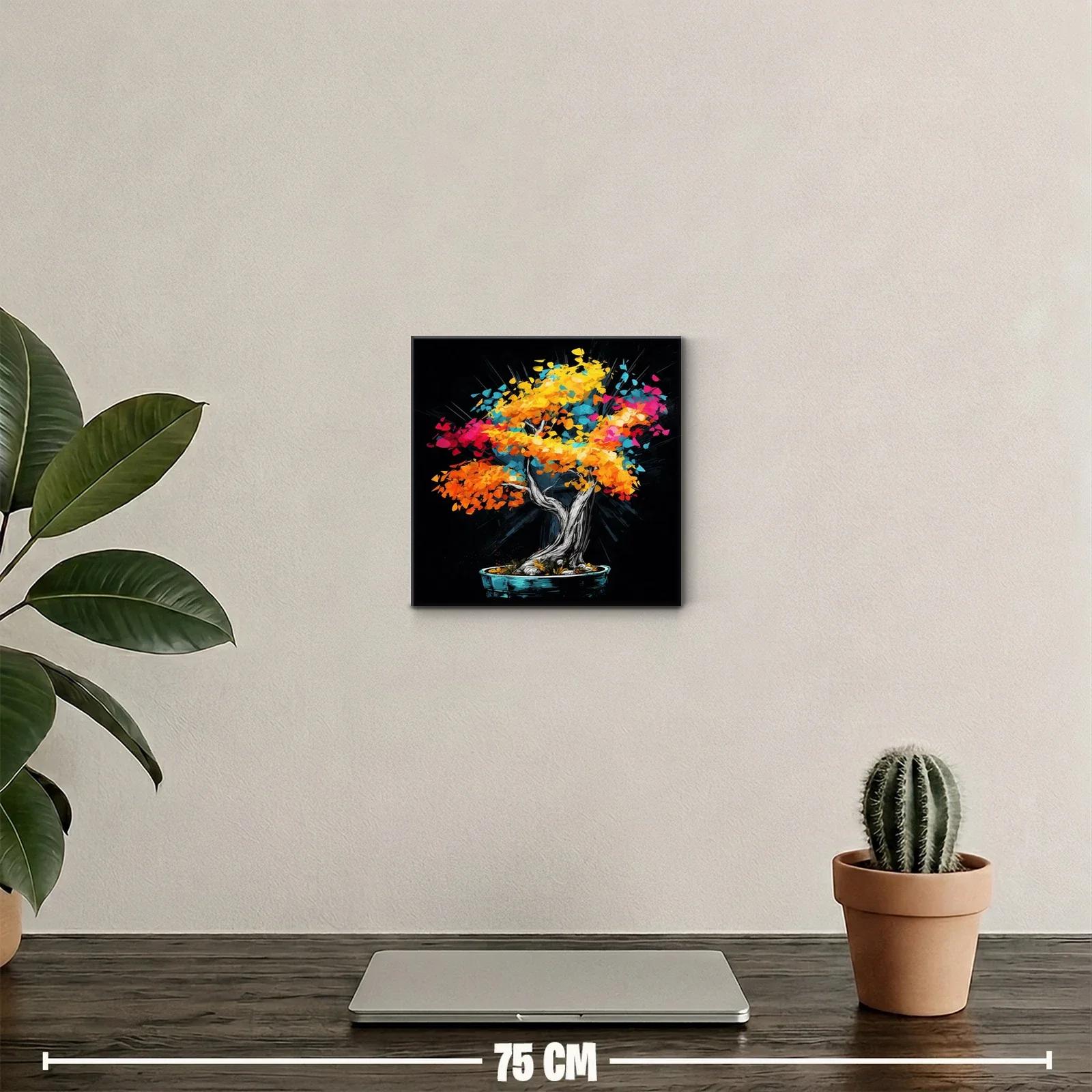 Árbol de colores vibrantes sobre fondo oscuro — miniatura 2