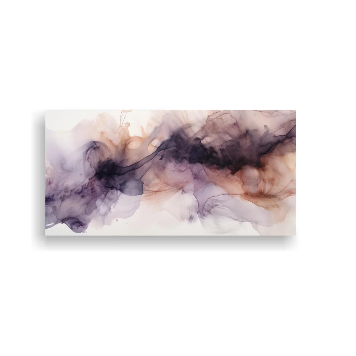 Cuadro nube de tinta violeta y marrón en franja vaporosa — imagen principal