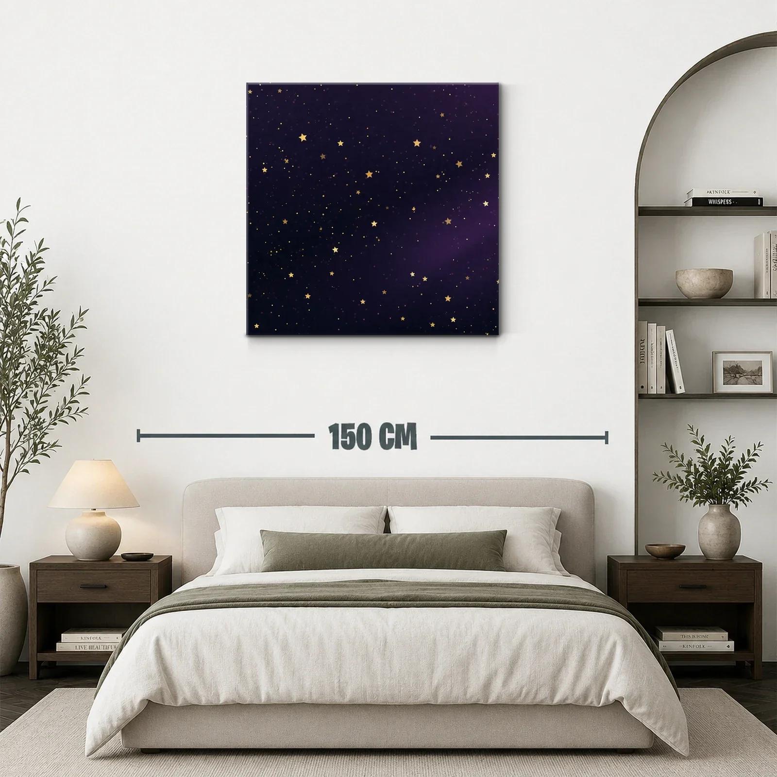 Cuadro Estrellado con Fondo Nocturno en Tonos Morados — miniatura 3