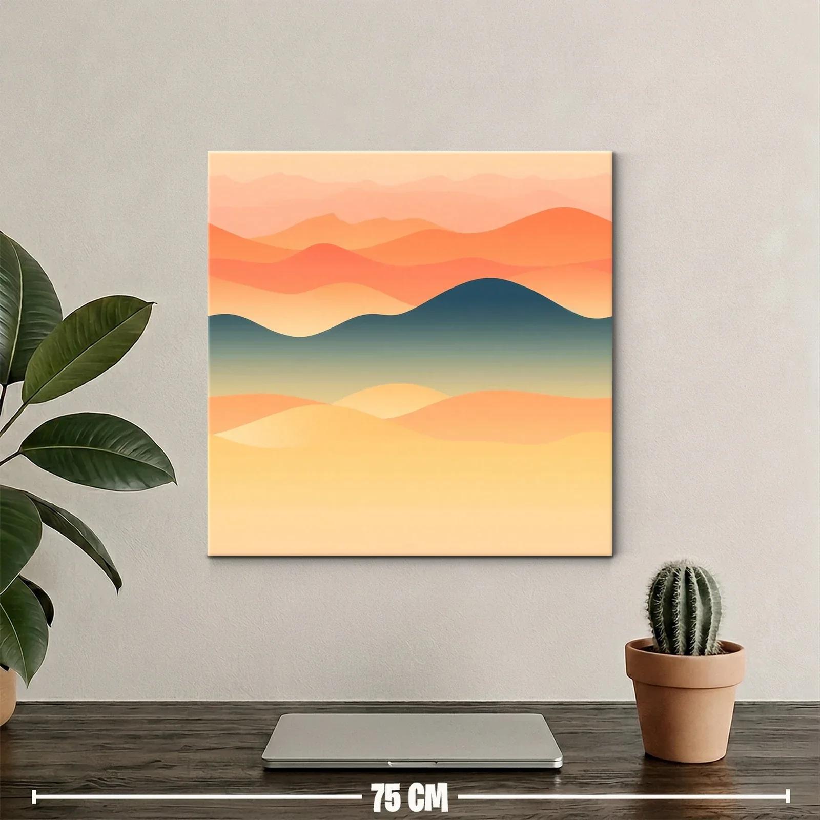 Paisaje abstracto con montañas y degradado cálido — miniatura 2