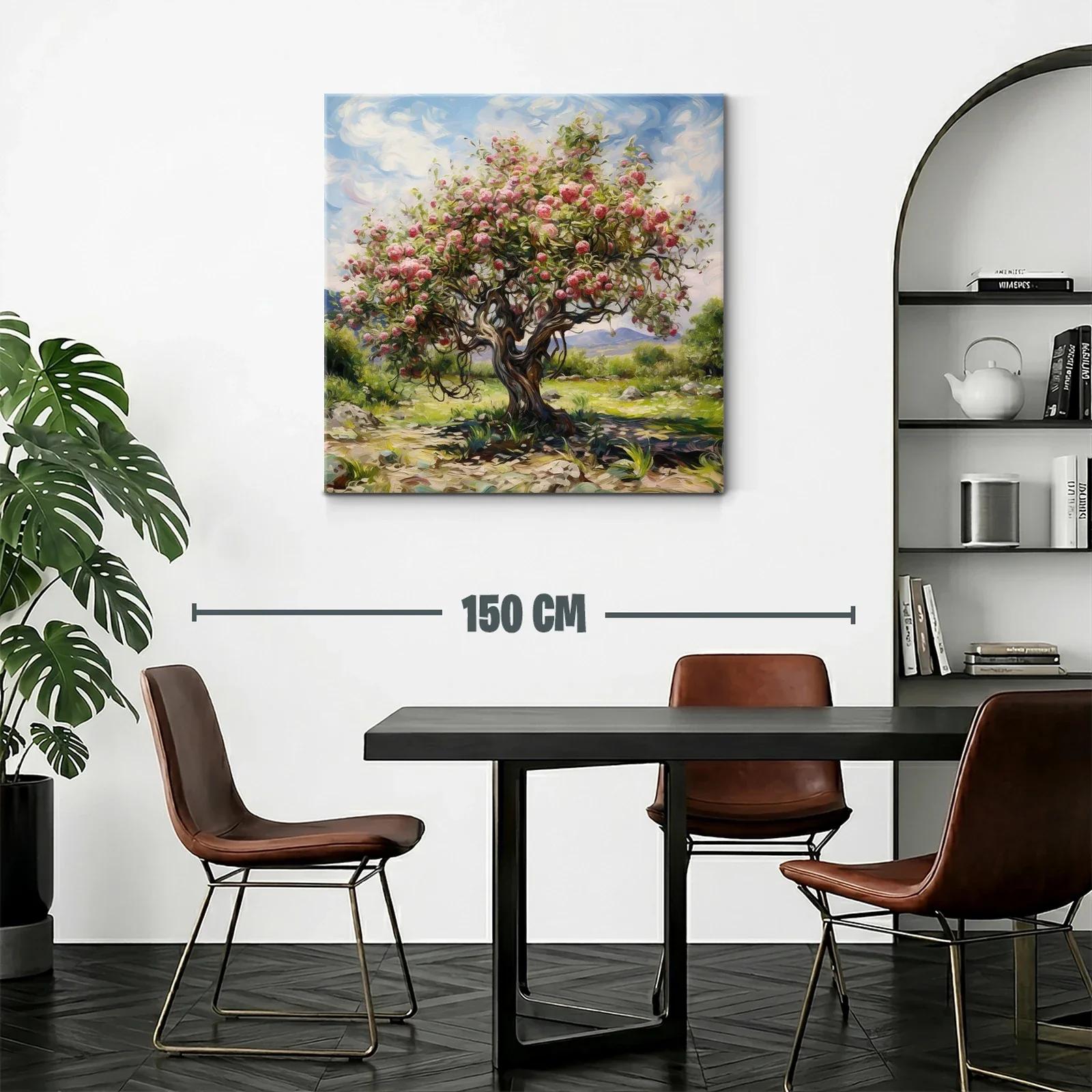 Árbol florido con manzanas en paisaje natural — miniatura 2