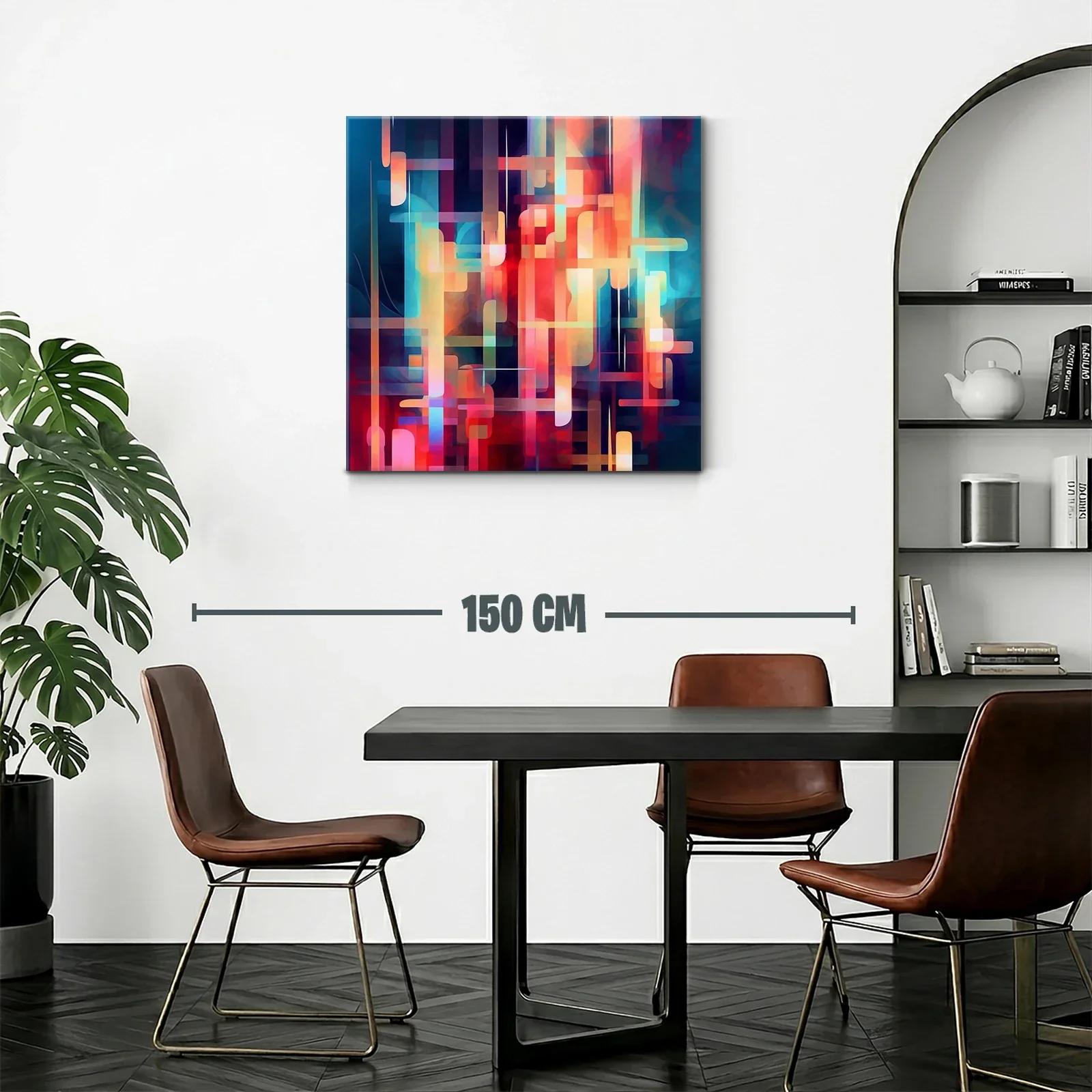 Composición abstracta vibrante con tonos cálidos y fríos — miniatura 2