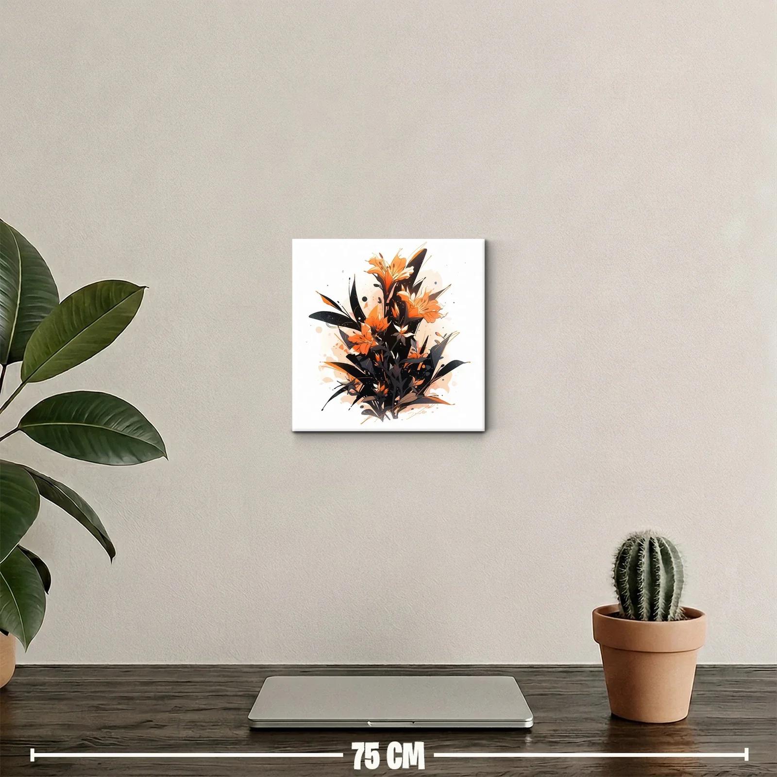Flores en tonos cálidos con contrastes oscuros y dinamismo — miniatura 2