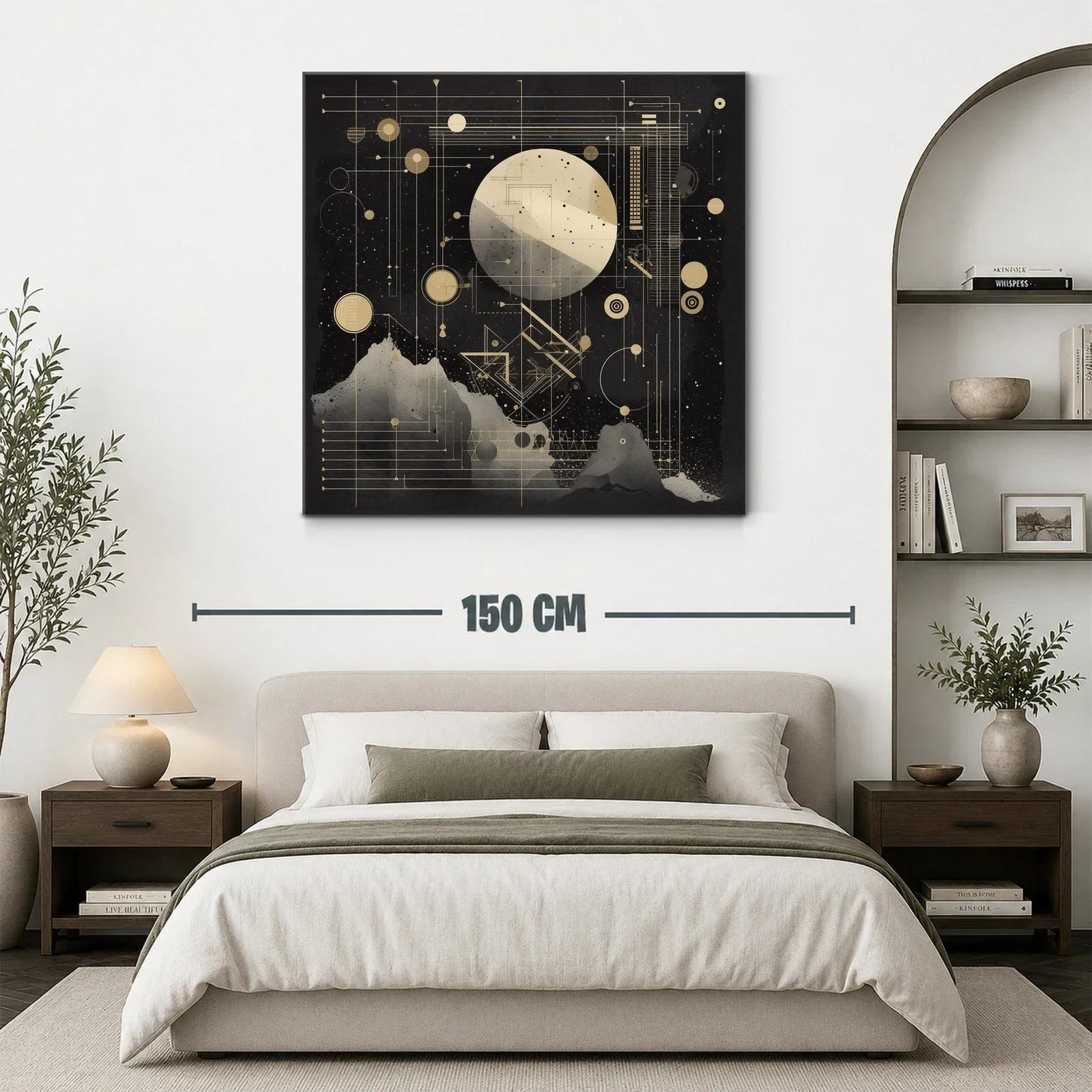 Composición abstracta con formas geométricas y luna estilizada — miniatura 3