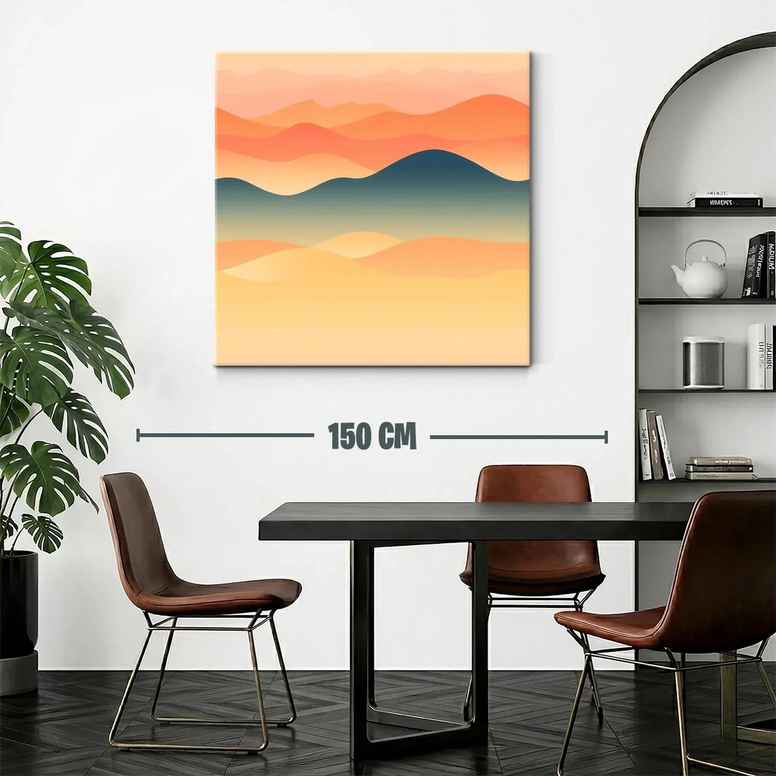Paisaje abstracto con montañas y degradado cálido — miniatura 2