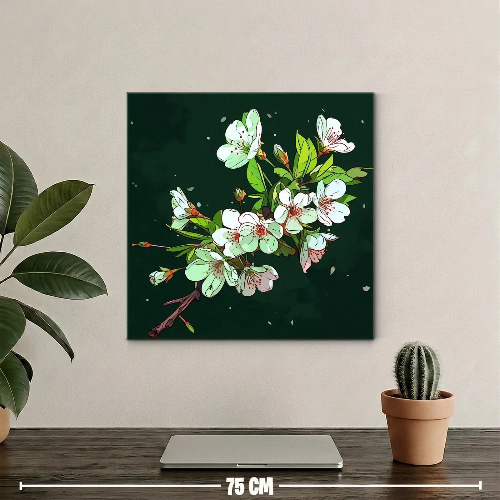 Elegant rama de flores blancas sobre fondo oscuro — miniatura 2