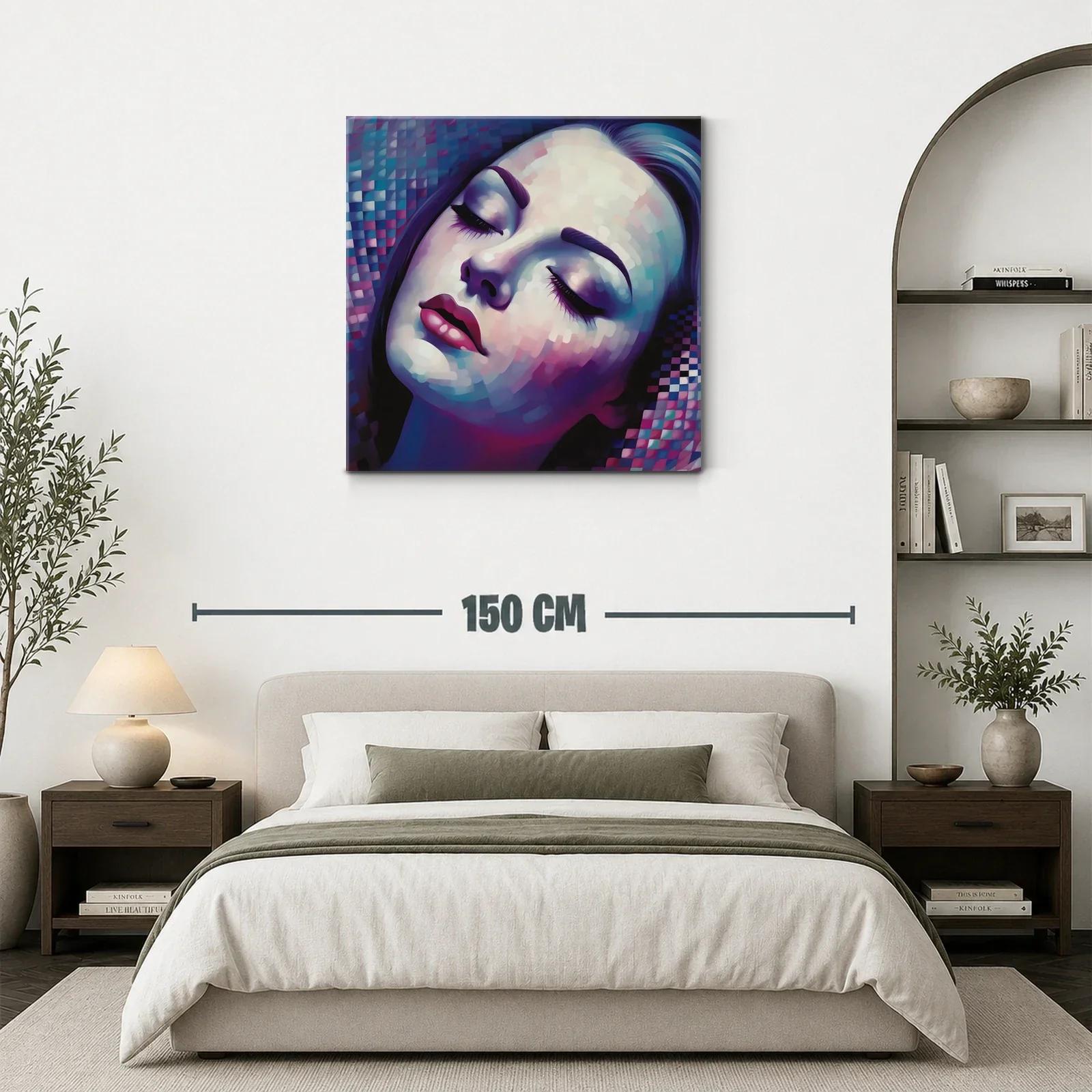 Rostro femenino en tonos violetas y azules suaves — miniatura 3
