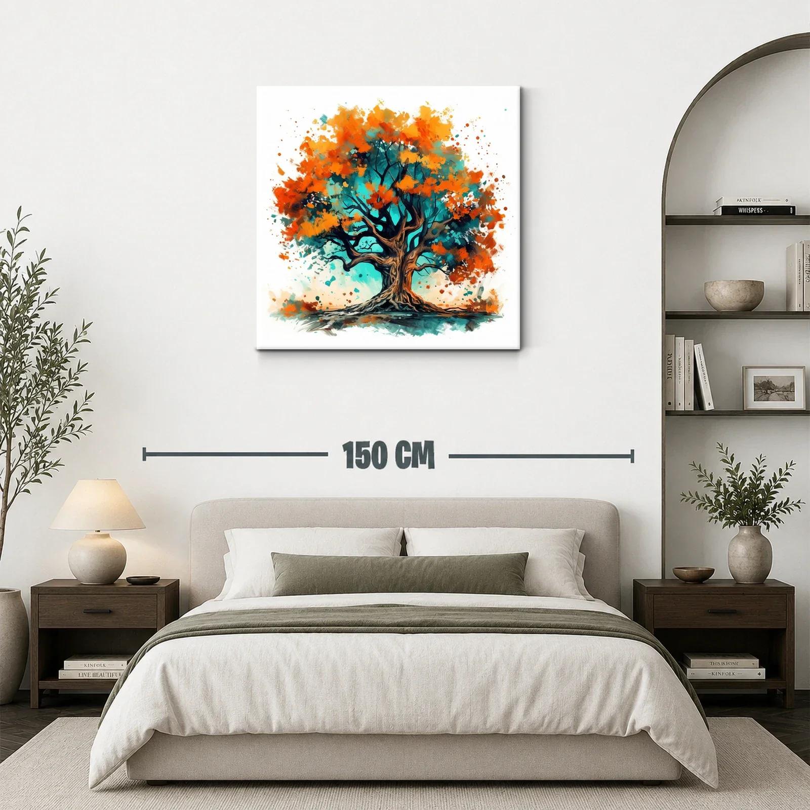Árbol vibrante con tonos cálidos y frescos en composición dinámica — miniatura 3