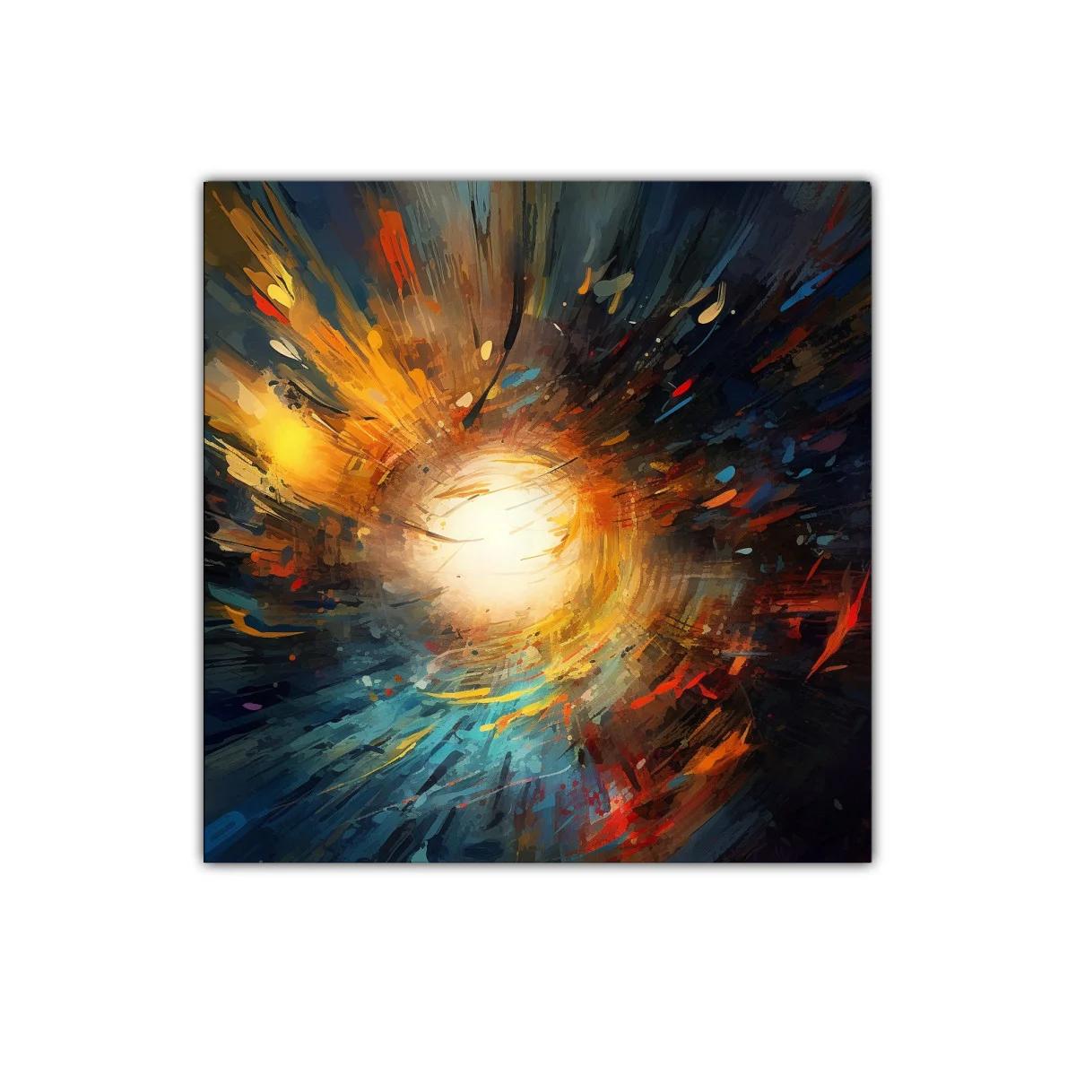 Cuadro abstracto con explosión de luz y colores vivos — miniatura 1