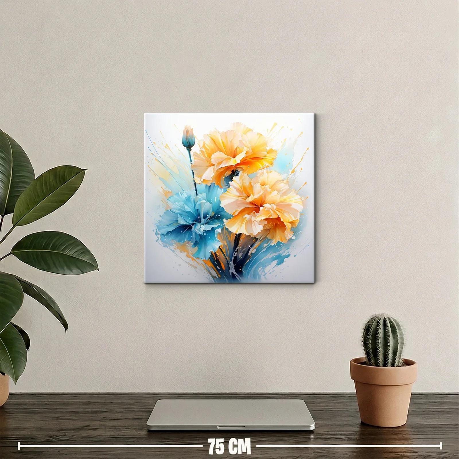 Flores vibrantes en tonos azul y amarillo cálido — miniatura 2