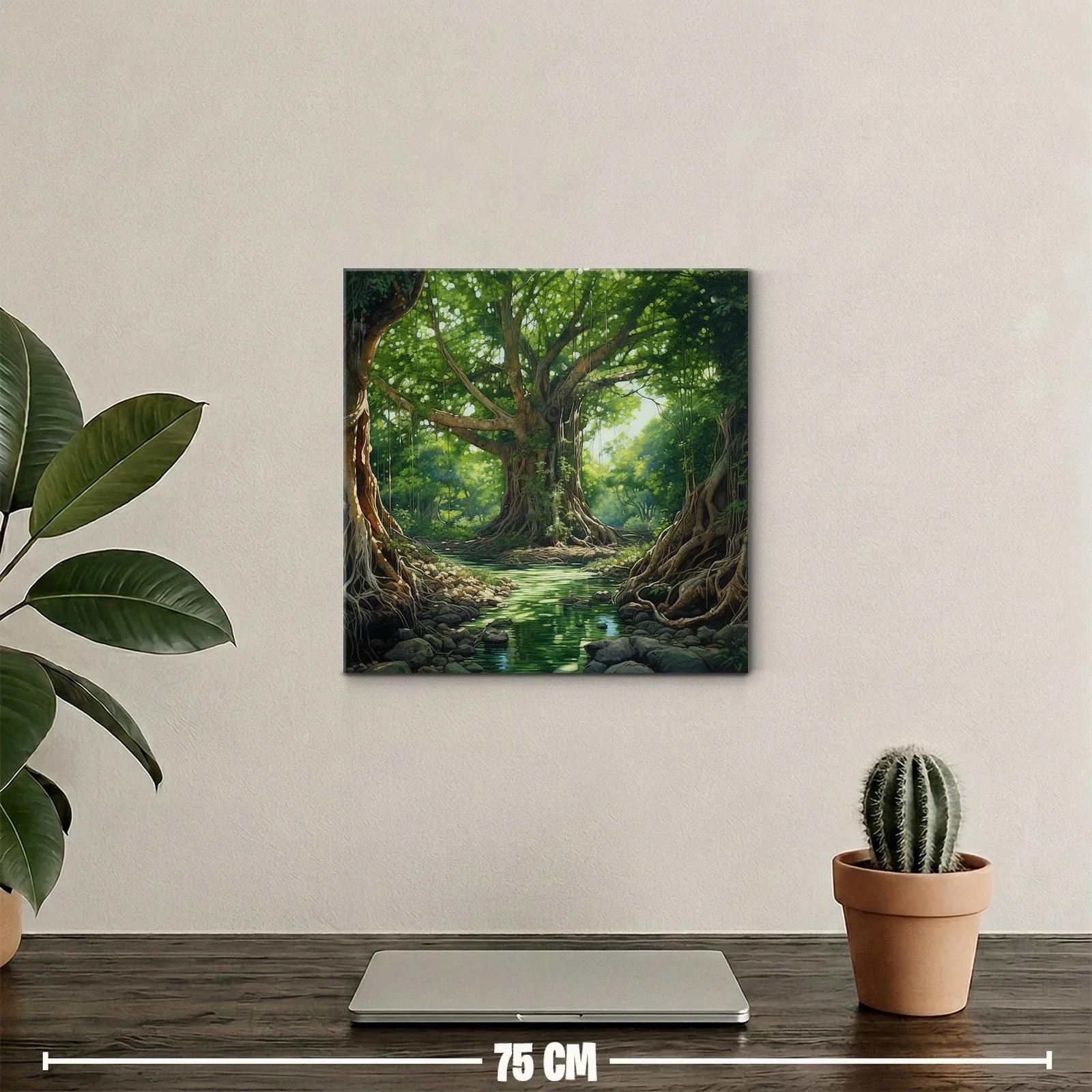 Bosque místico de árboles milenarios y río sereno — miniatura 2