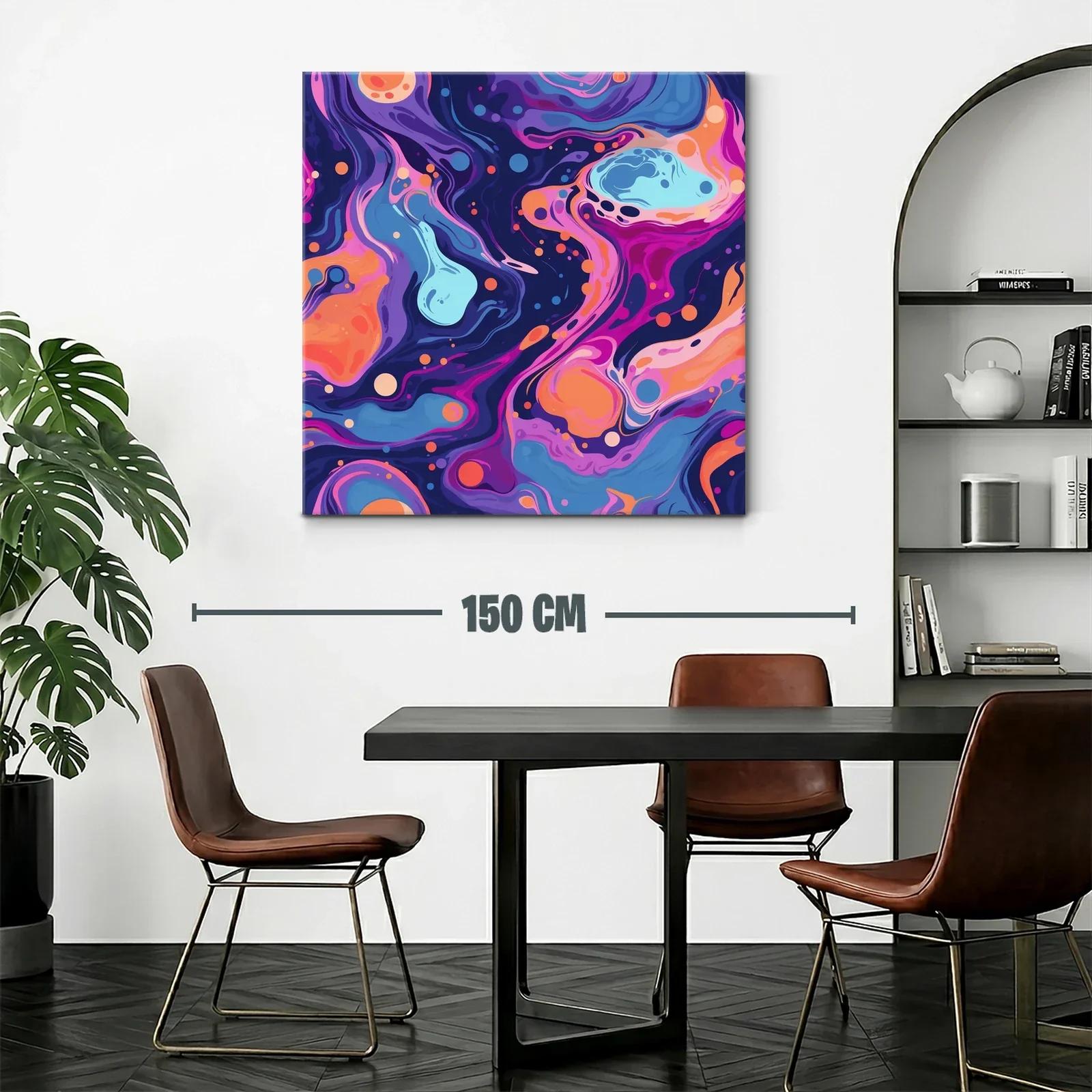 Cuadro con diseño abstracto en tonos vibrantes y fluidos — miniatura 2