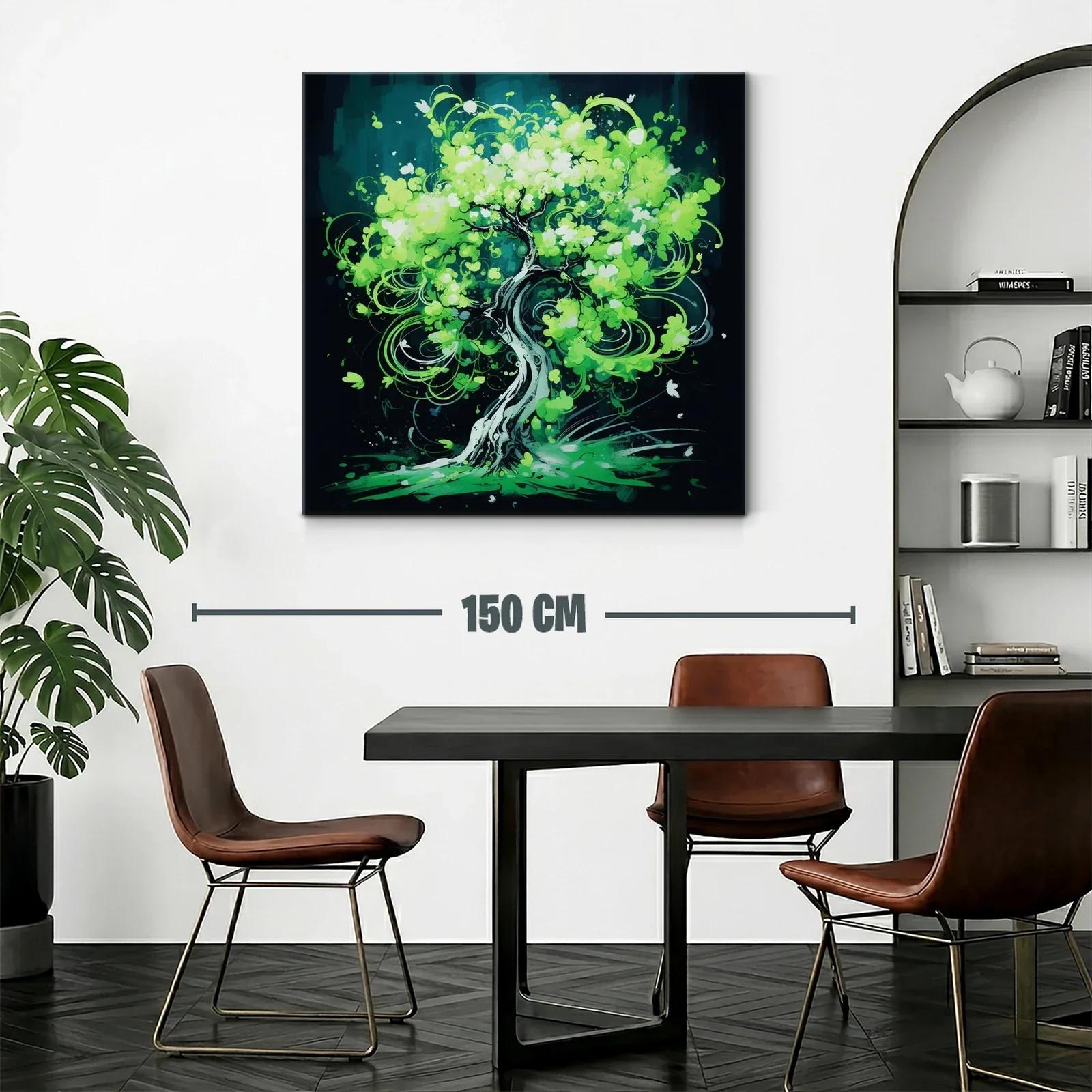 Árbol en movimiento de vibrantes tonos verdes — miniatura 2