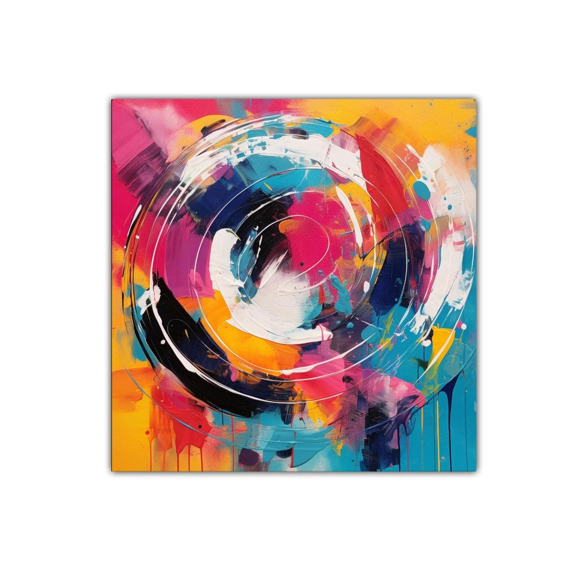 Cuadro abstracto círculos vibrantes en colores intensos — miniatura 1