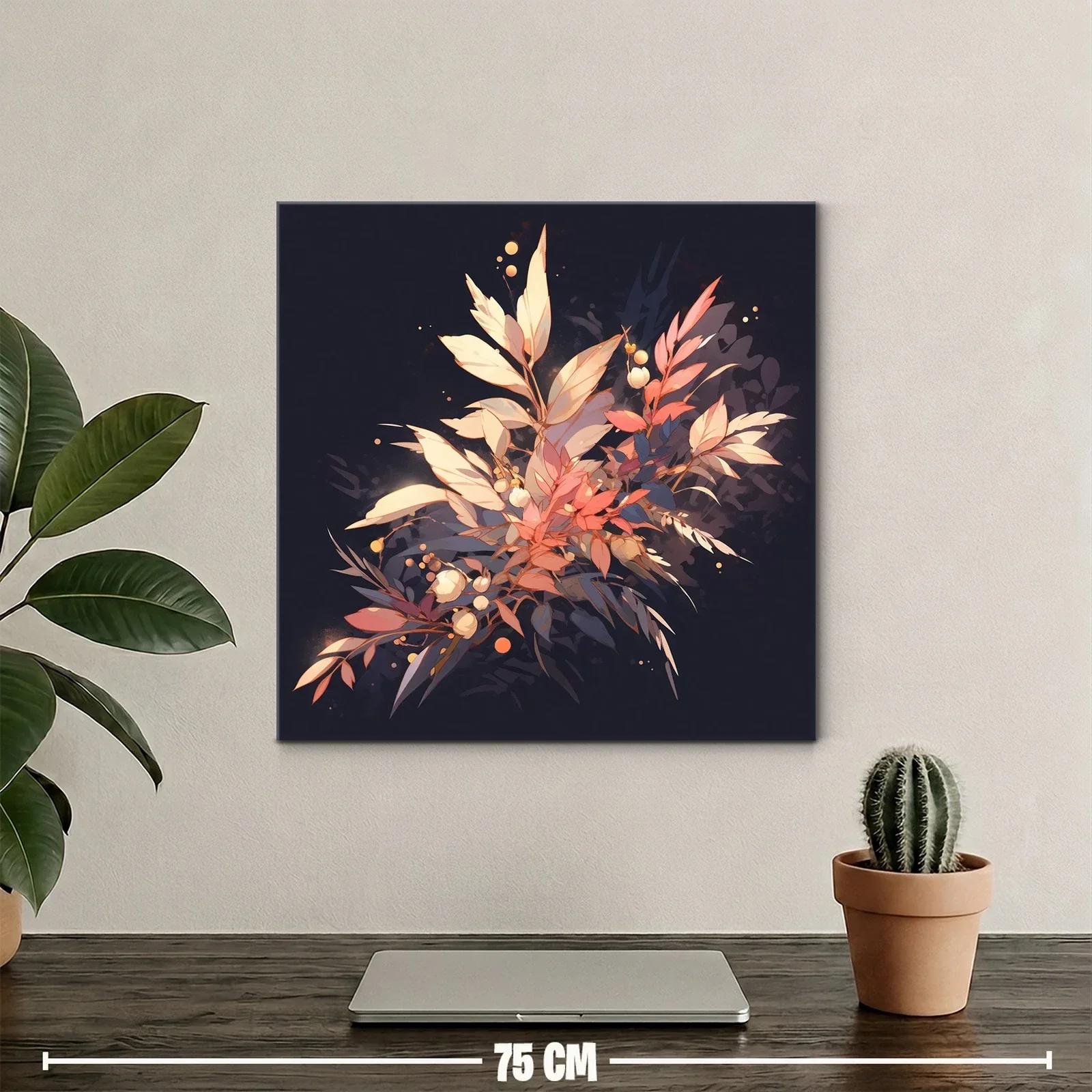 Composición Floral en Tonos Cálidos sobre Fondo Oscuro — miniatura 2
