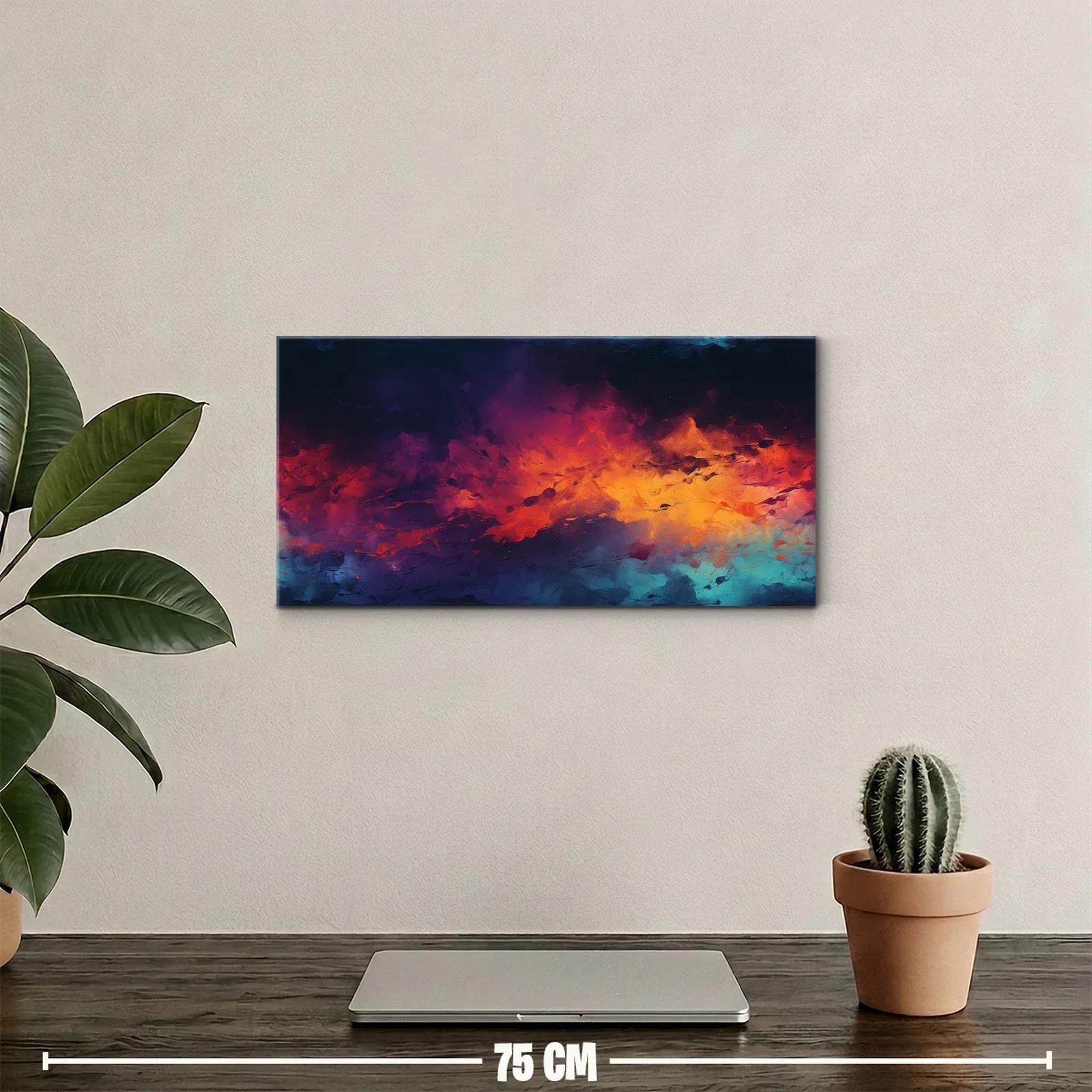 Cuadro cielo de atardecer abstracto con banda luminosa panorámica — miniatura 2