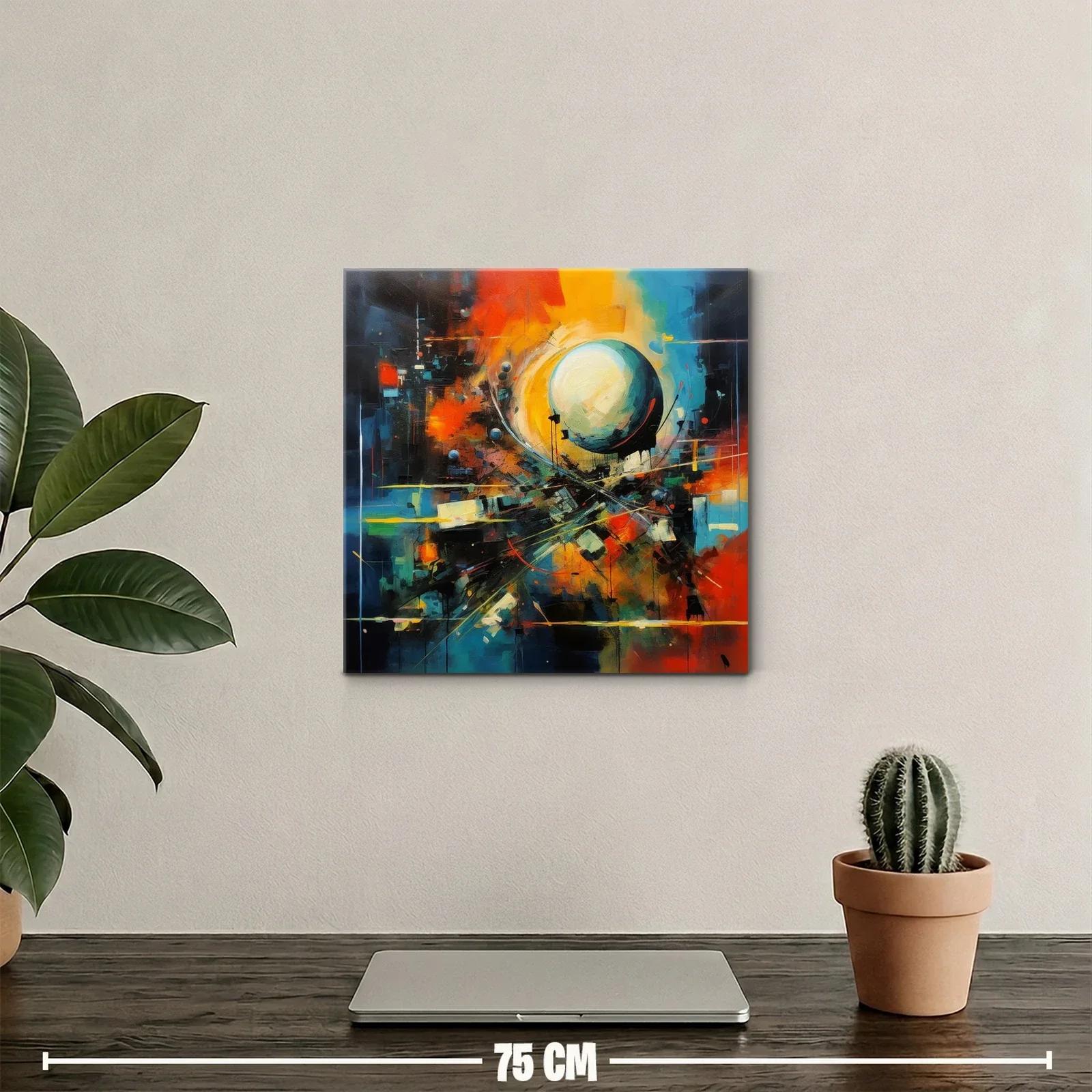 Composición vibrante con esfera luminosa y contrastes intensos — miniatura 2