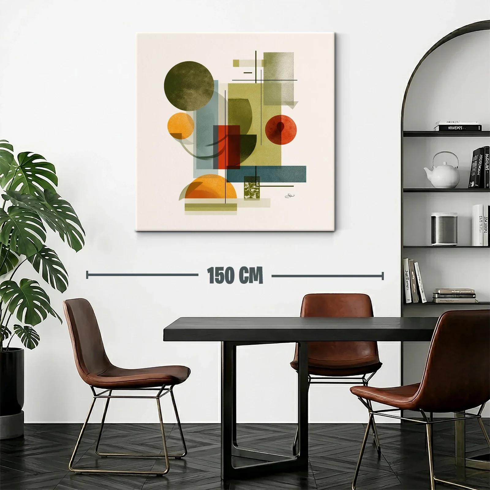 Composición abstracta con formas geométricas en tonos tierra — miniatura 2