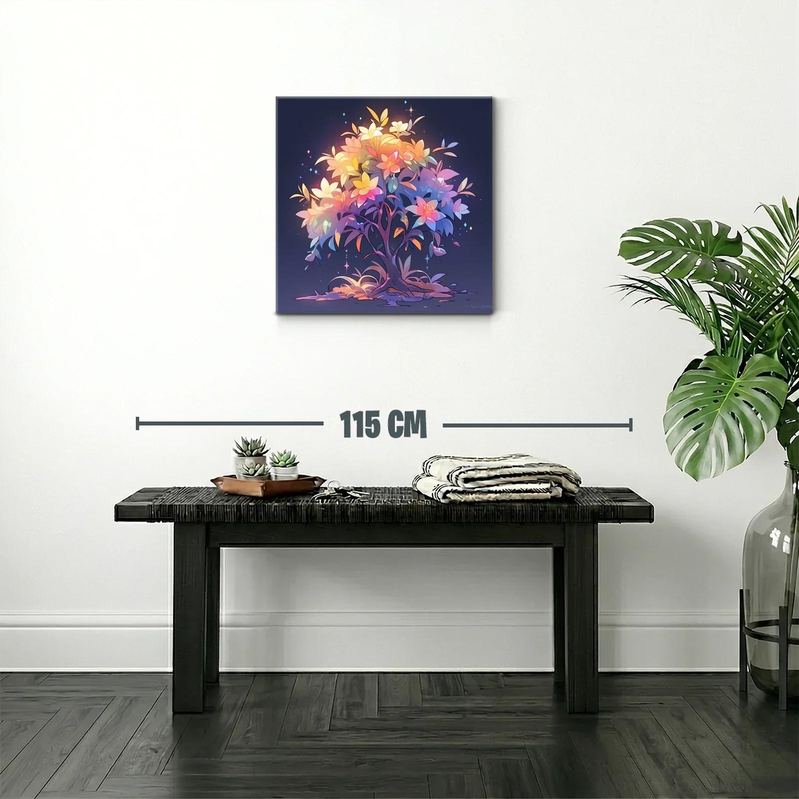 Árbol mágico con flores luminosas y tonos pastel brillantes — miniatura 2