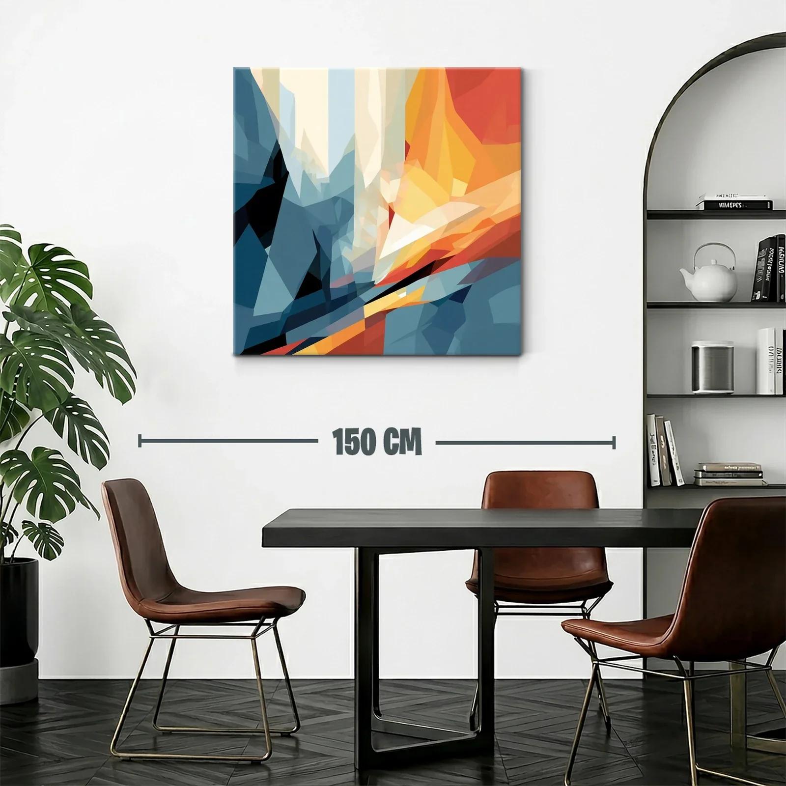 Composición Abstracta con Tonos Cálidos y Fríos — miniatura 2