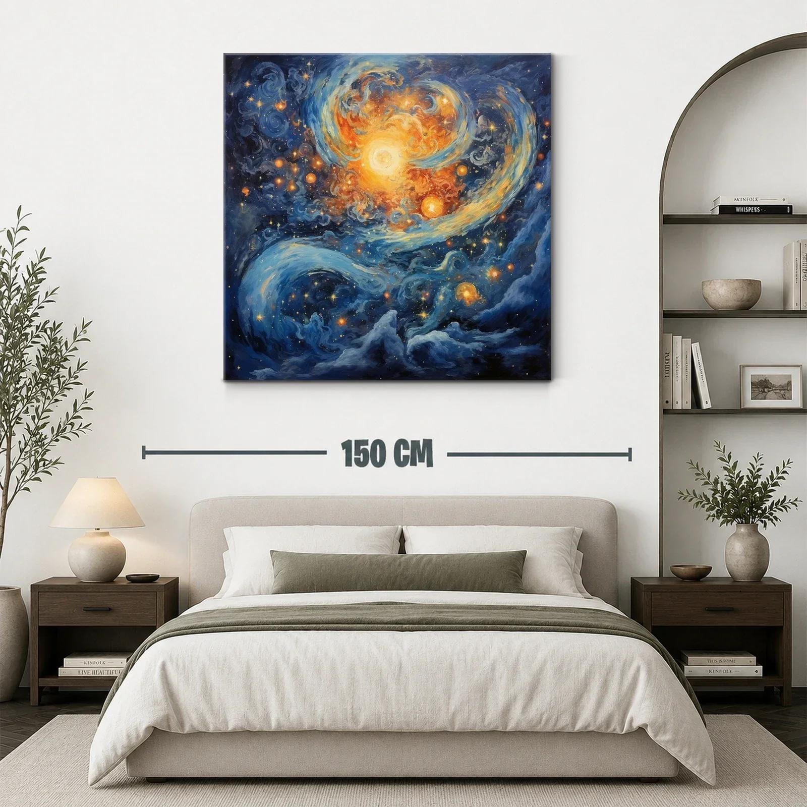 Cuadro galaxia vibrante con luz y movimiento celestial — miniatura 3