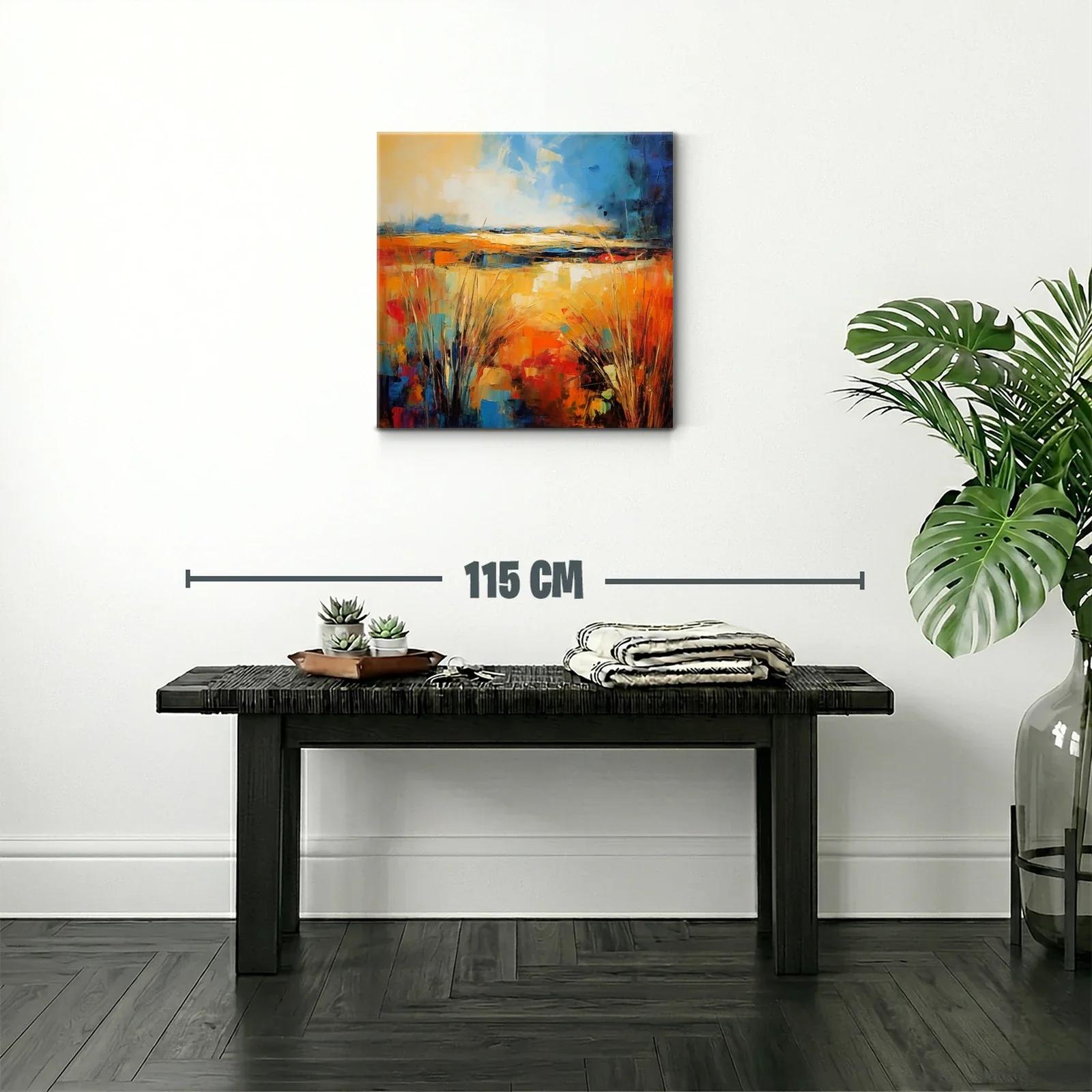 Paisaje abstracto con vibrantes tonos cálidos y fríos — miniatura 2