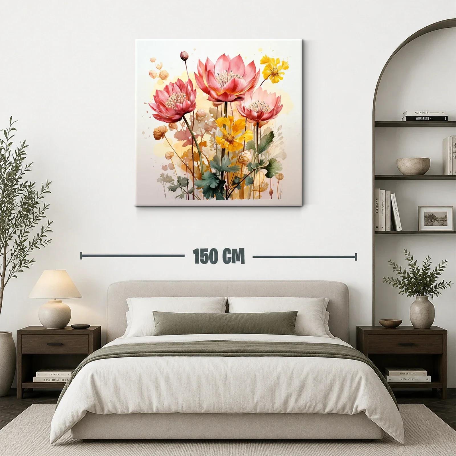 Composición floral vibrante con tonos rosas y amarillos — miniatura 3