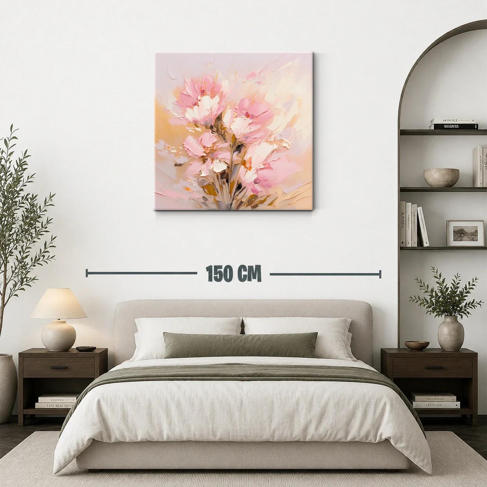 Flores abstractas en suave tonalidad rosa y beige — miniatura 3