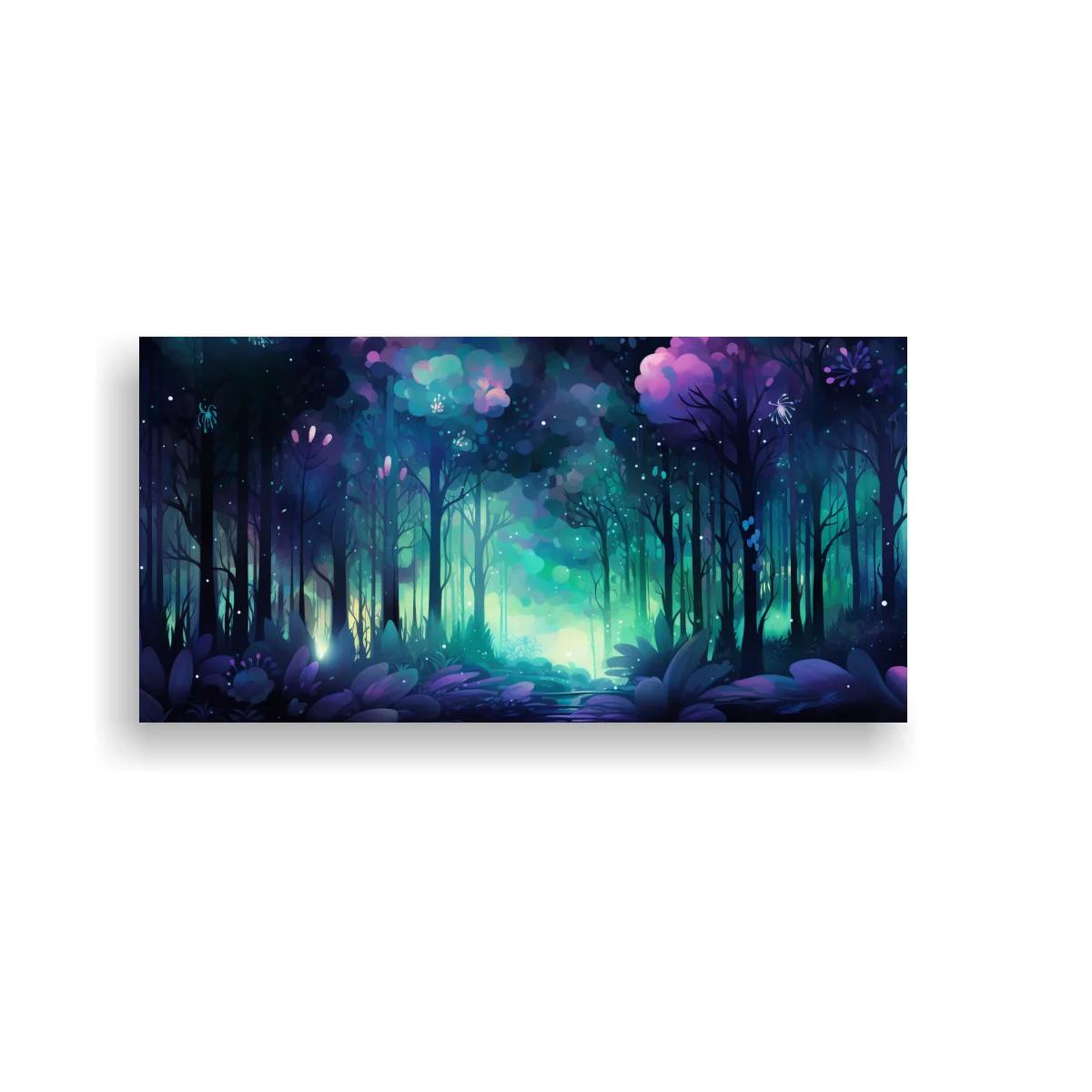 Cuadro bosque iluminado con apertura luminosa — imagen principal