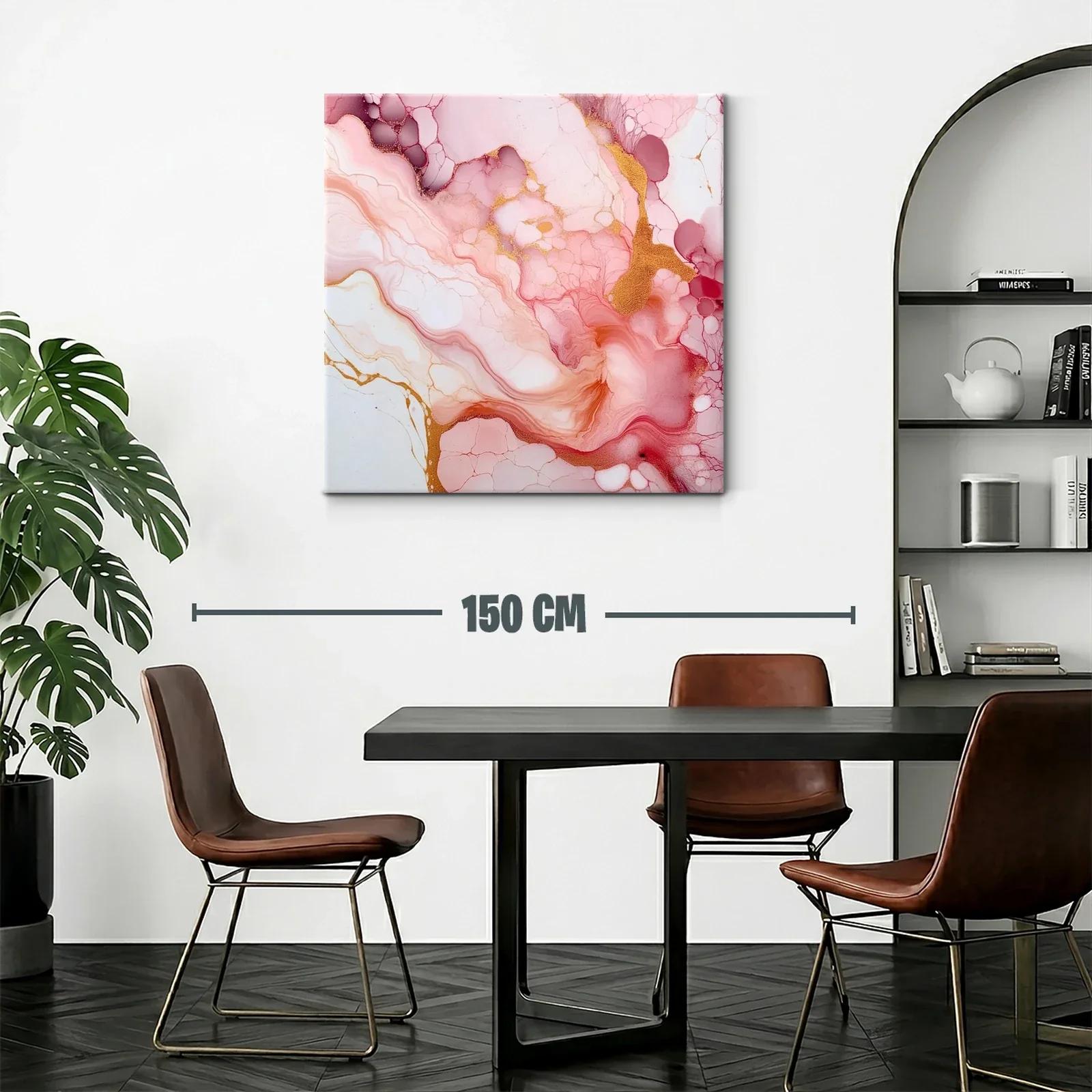 Abstracto fluido en tonos rosa con detalles dorados — miniatura 2