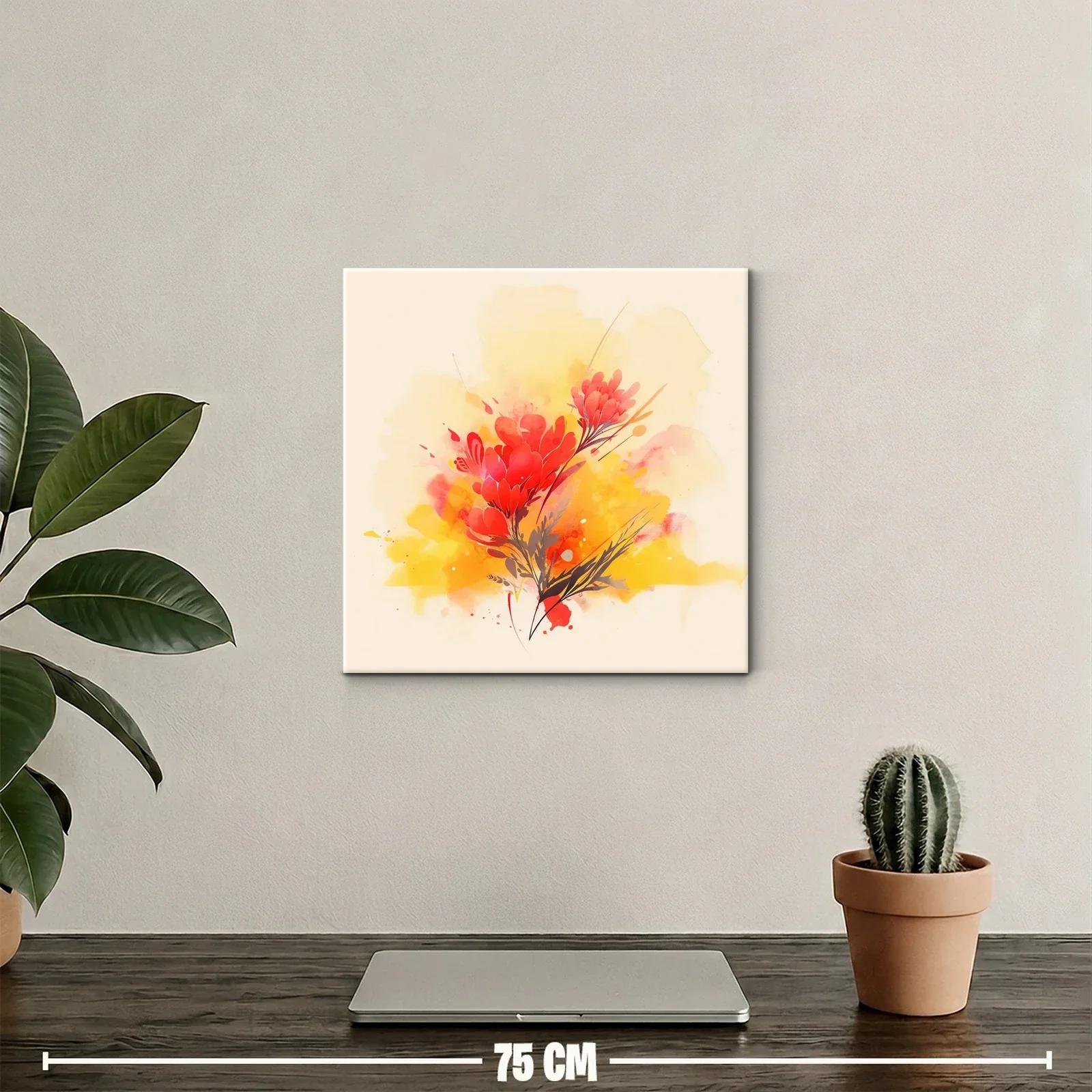 Cuadro floral vibrante con tonos cálidos y energía natural — miniatura 2