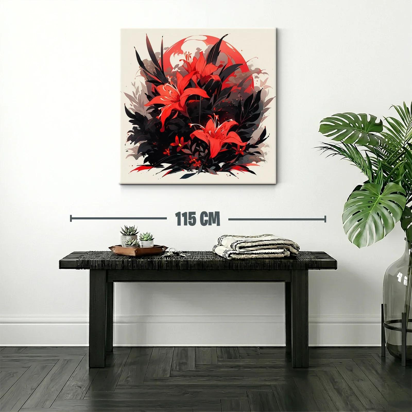 Flores rojas vibrantes con fondo oscuro y detalles sutiles — miniatura 2
