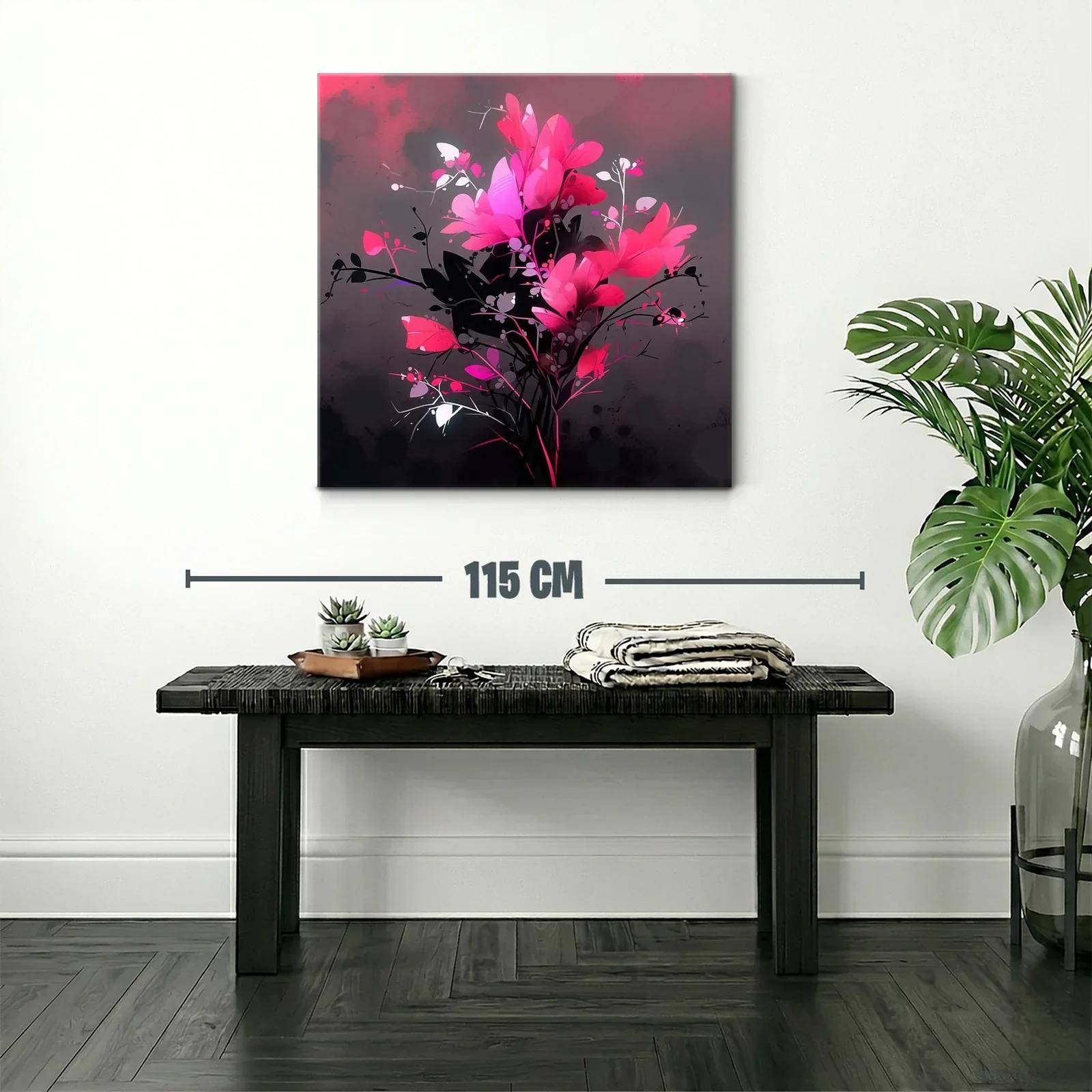Ramo de flores vibrantes en tonos fucsia y negro — miniatura 2