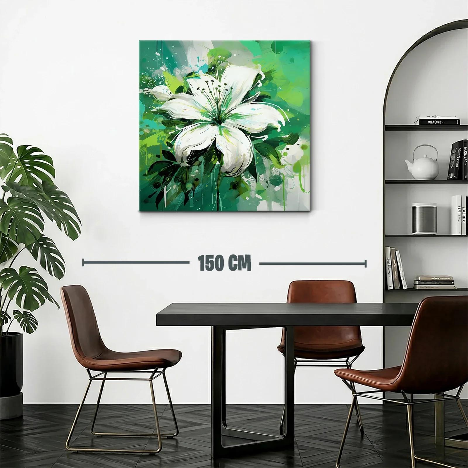 Imponente flor blanca sobre fondo verde vibrante — miniatura 2