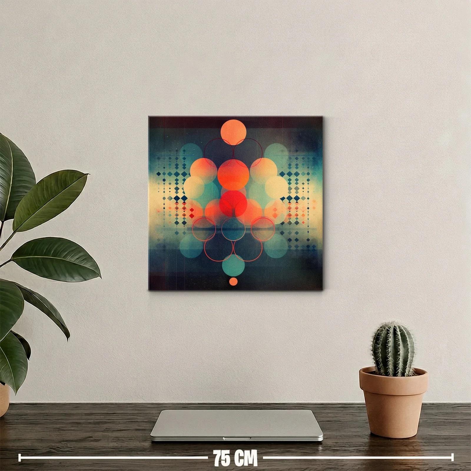 Composición geométrica en tonos cálidos y fríos vibrantes — miniatura 2