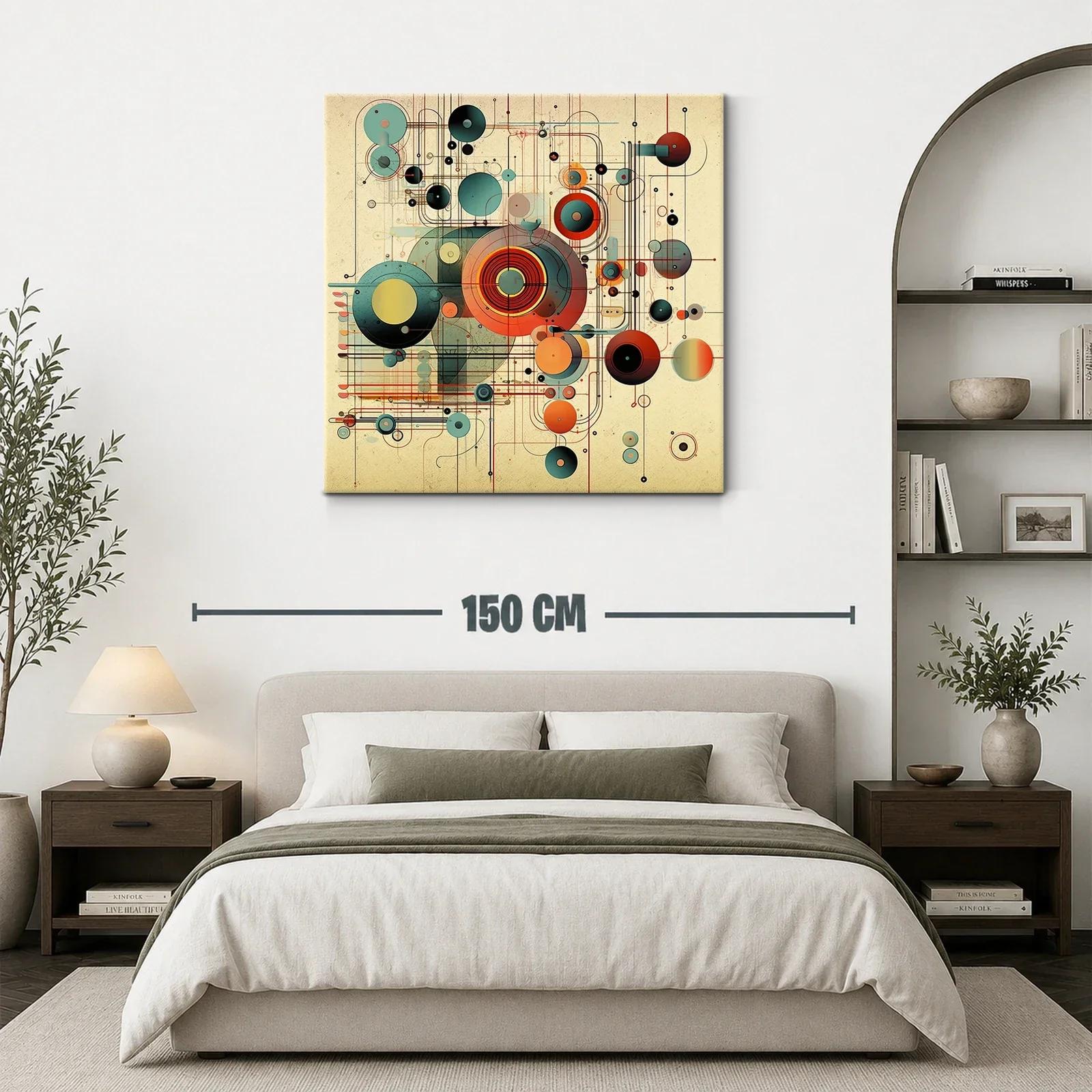 Composición abstracta geométrica en tonos cálidos y fríos — miniatura 3