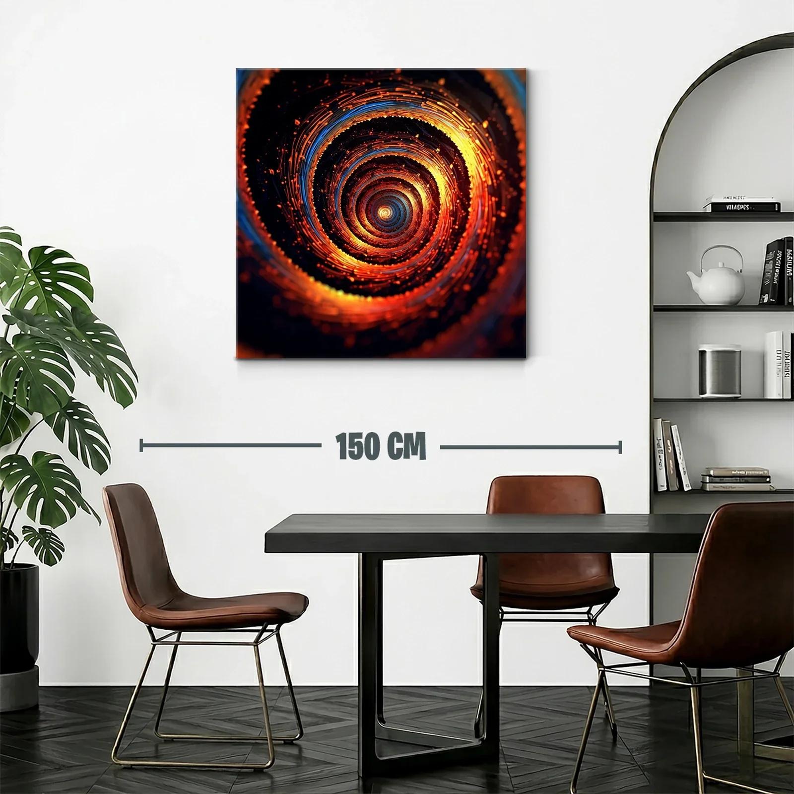 Arte abstracto espiral con vibrantes tonos cálidos y fríos — miniatura 2